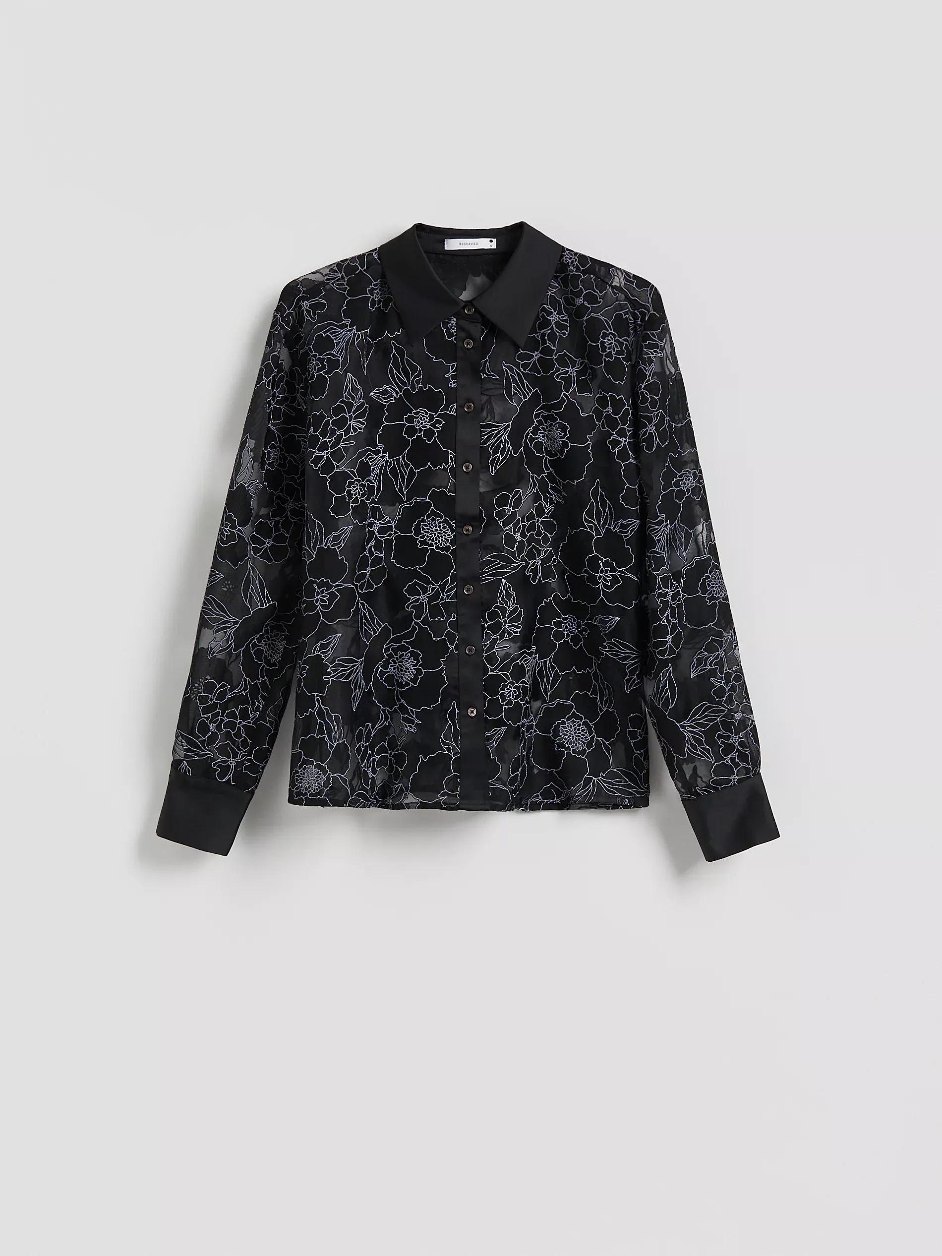 Black Viscose Rich Shirt, Black, large image number 4