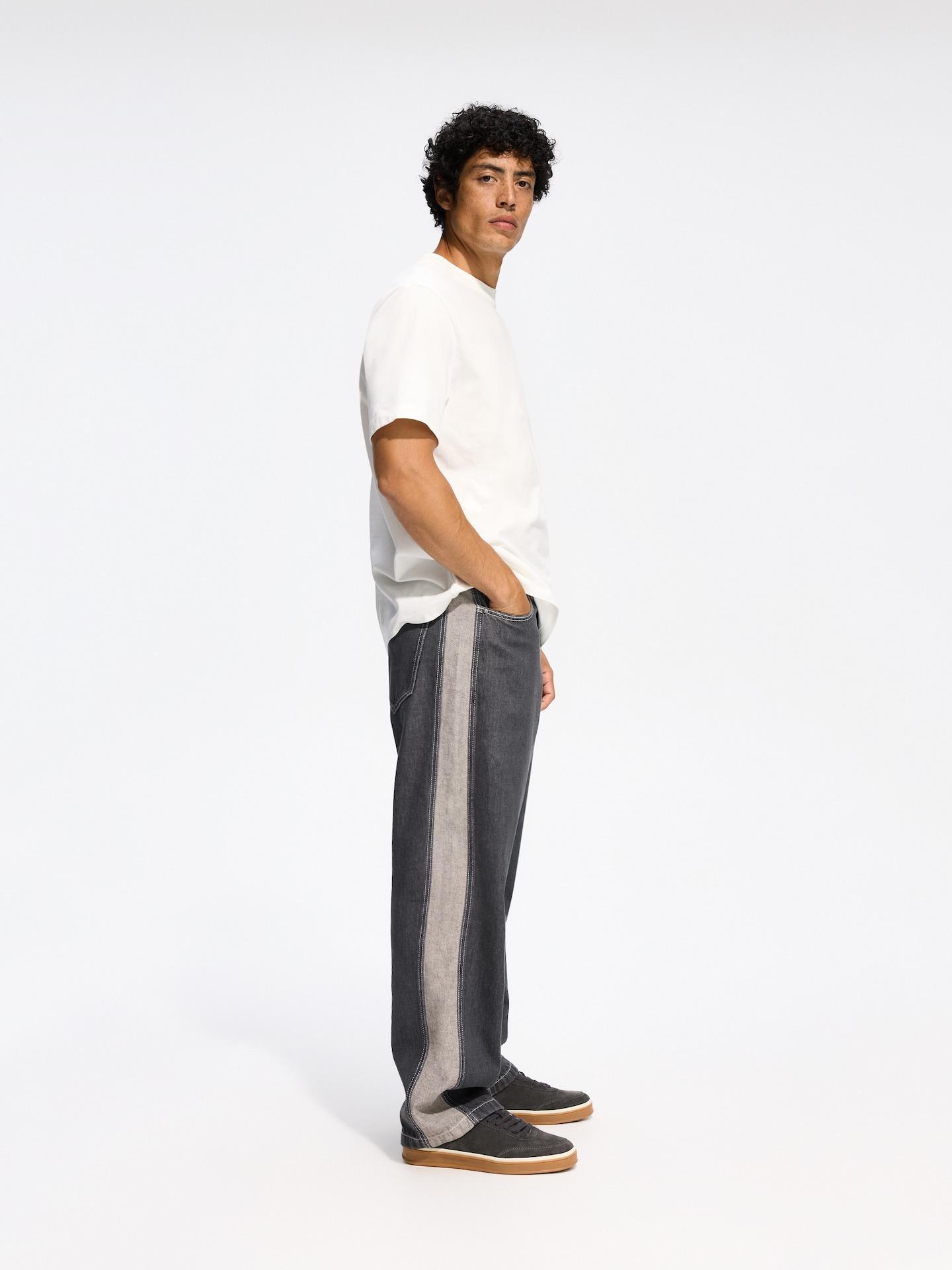 Grey Baggy Tapered Jeans, Grey, medium