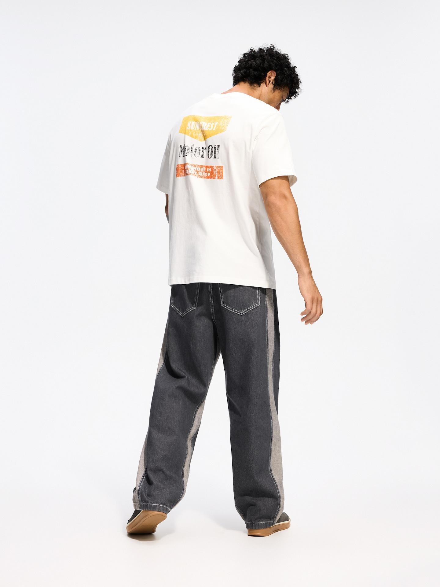 Grey Baggy Tapered Jeans, Grey, medium