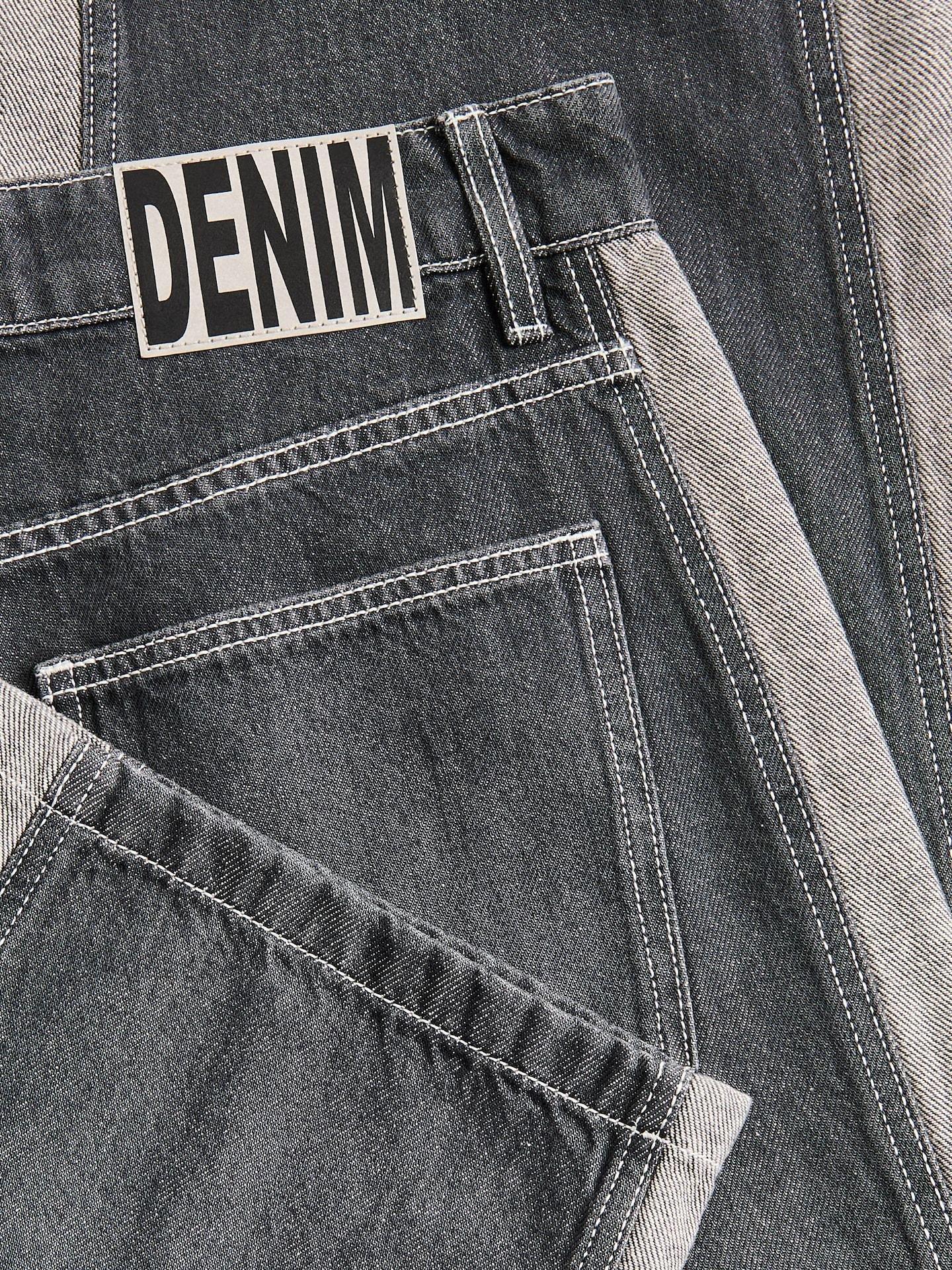 Grey Baggy Tapered Jeans, Grey, large image number 4