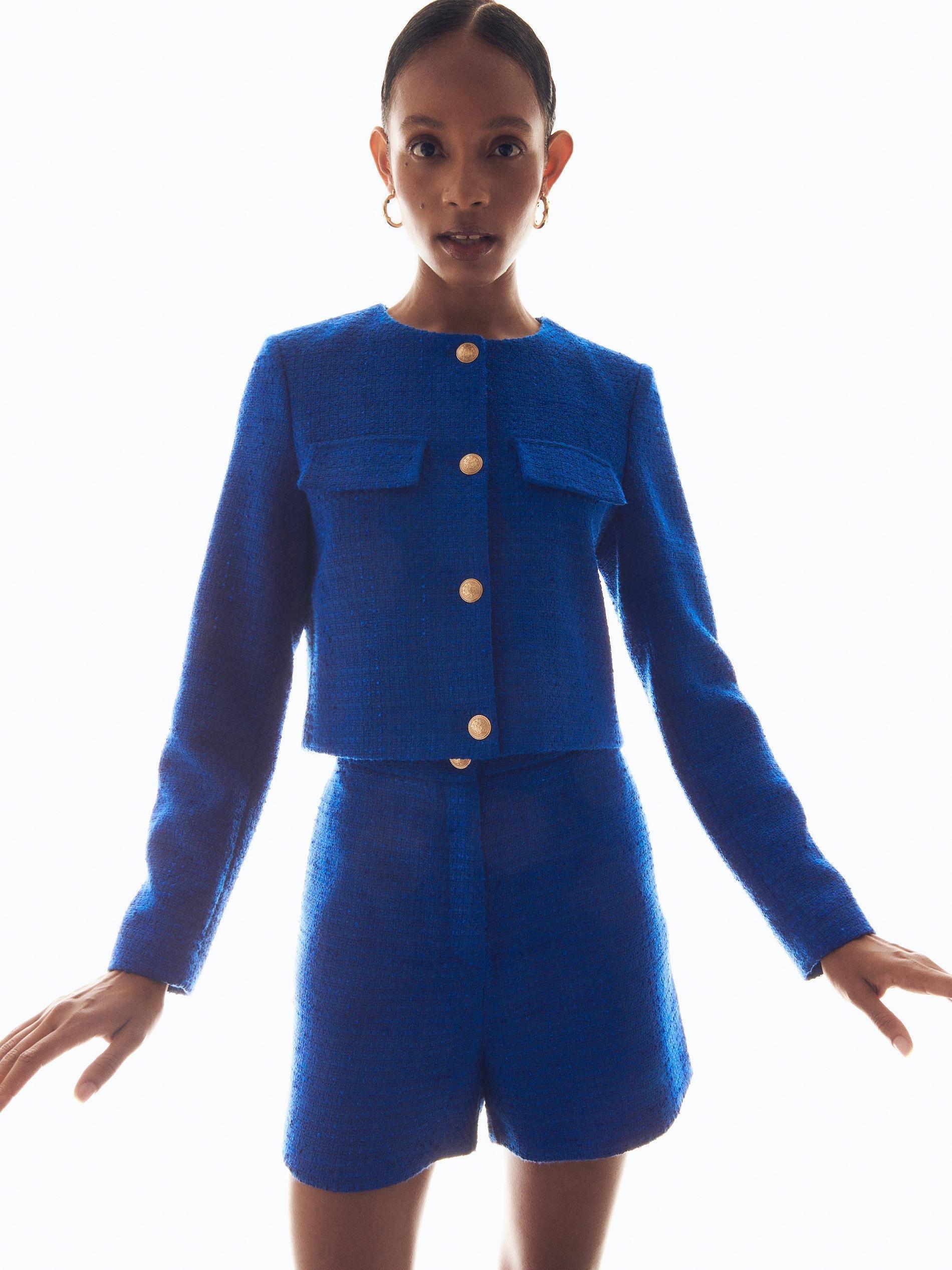 Blue Tweed Shorts, , large image number 1