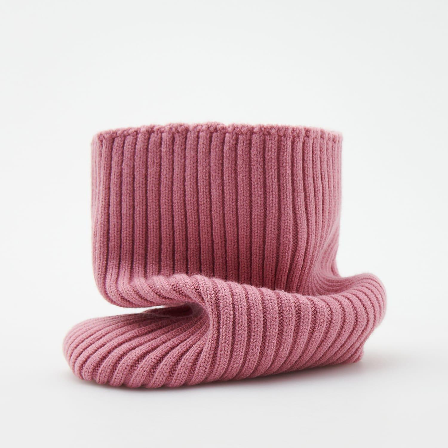 Pink Rib Knit Snood, Pink, large image number 0