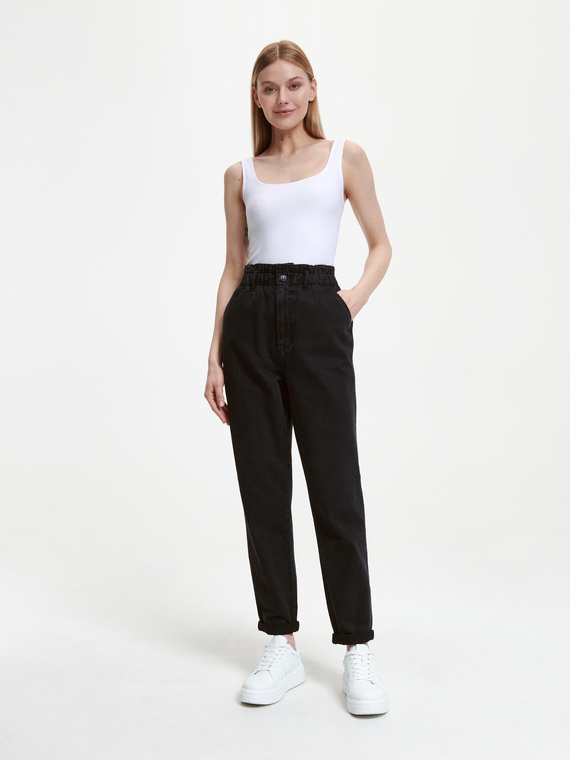 Black Paperbag Jeans, , large image number 0