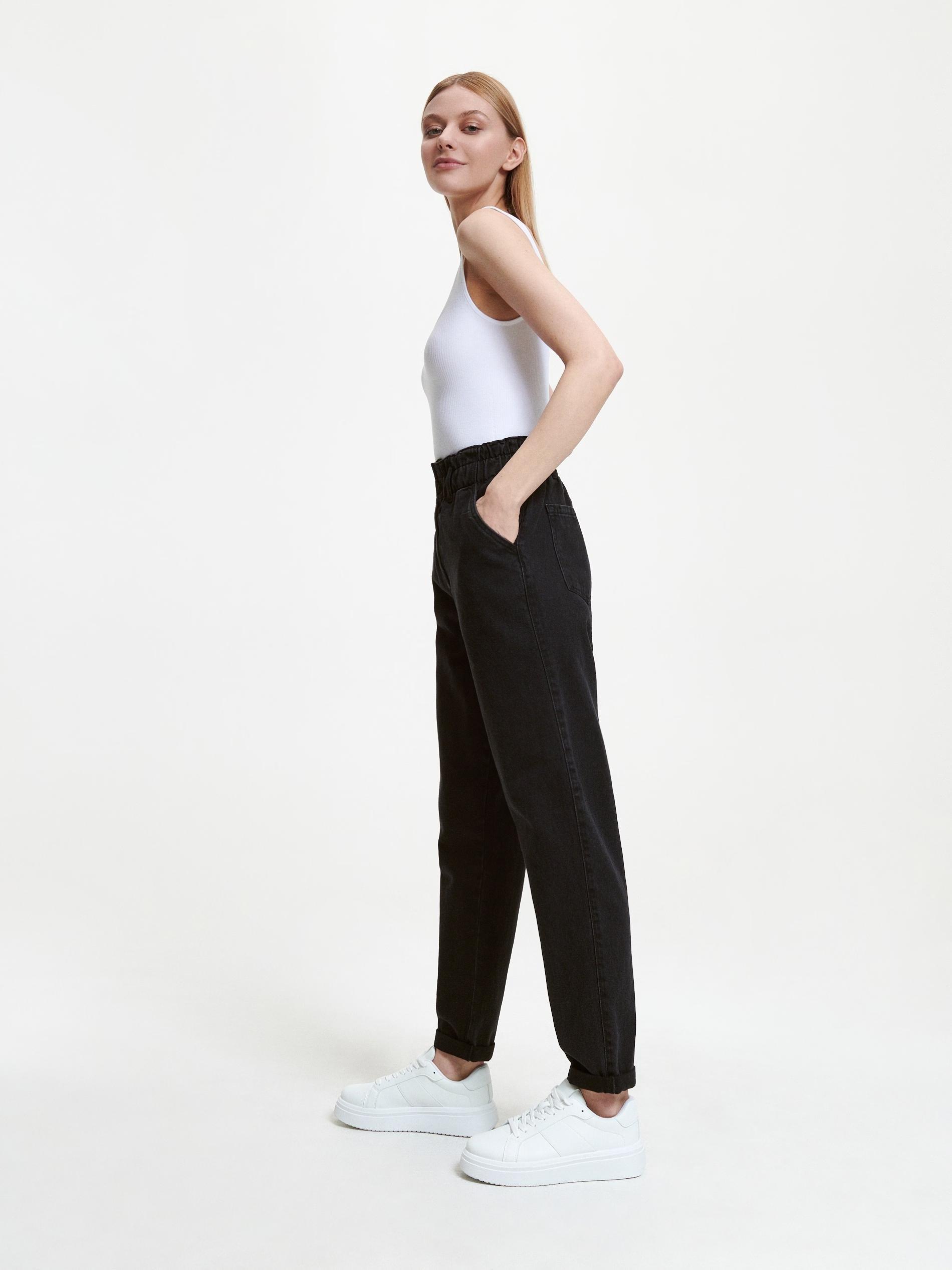 Black Paperbag Jeans, , large image number 3
