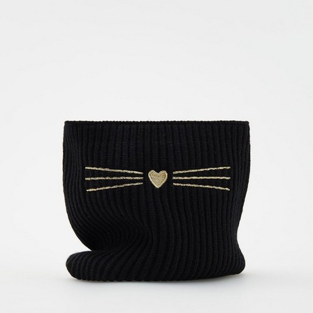 Reserved - Black Snood With Embroidery Details