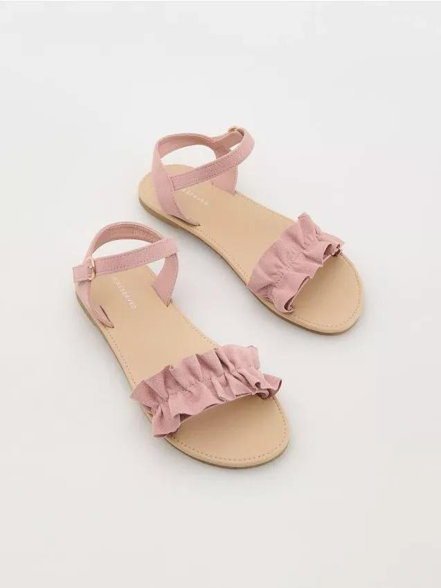 Pink Round Toe Sandals, Kids Girls, , large image number 0