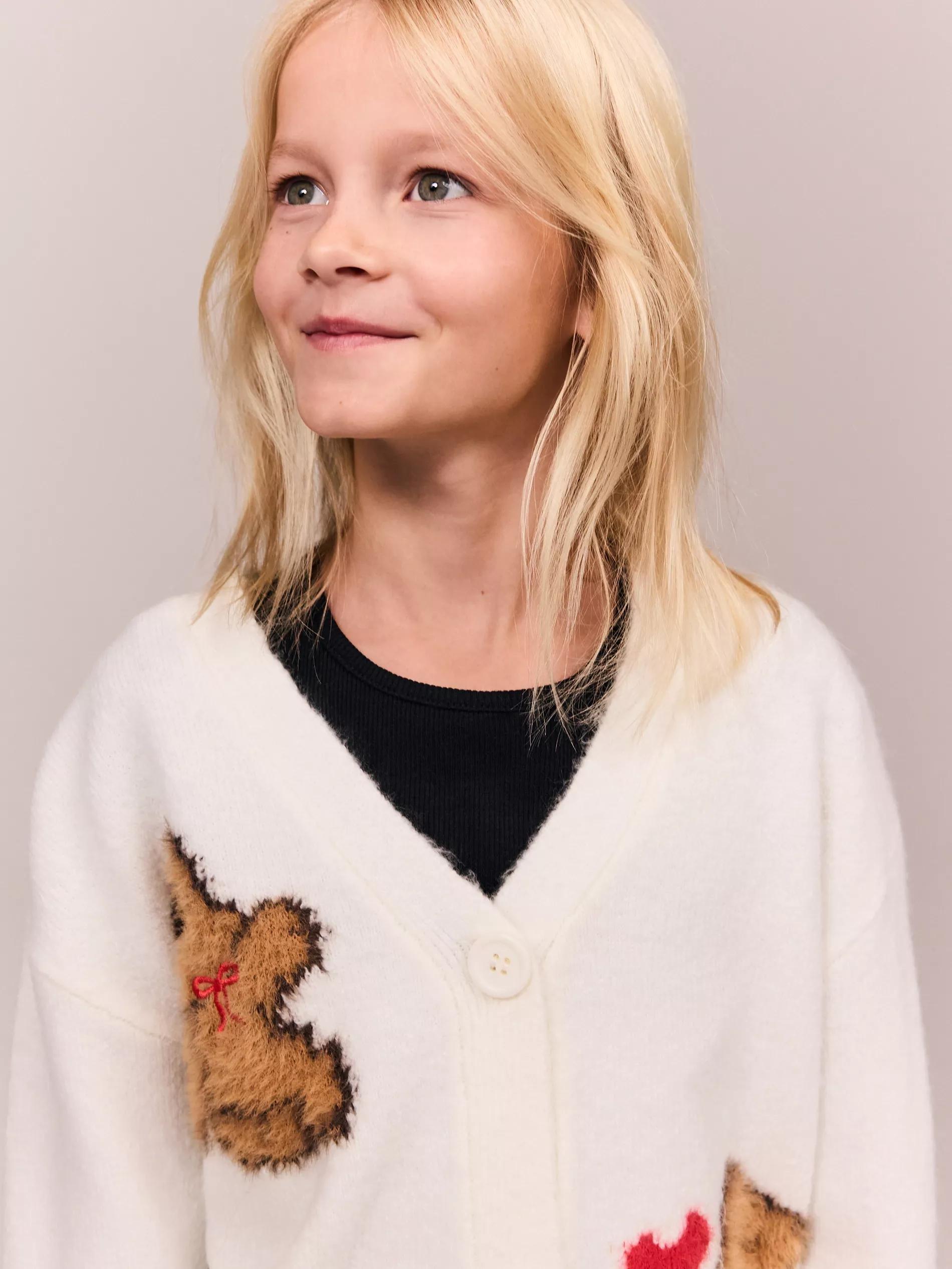 Cream Sweater, Kids Girl, , large image number 1