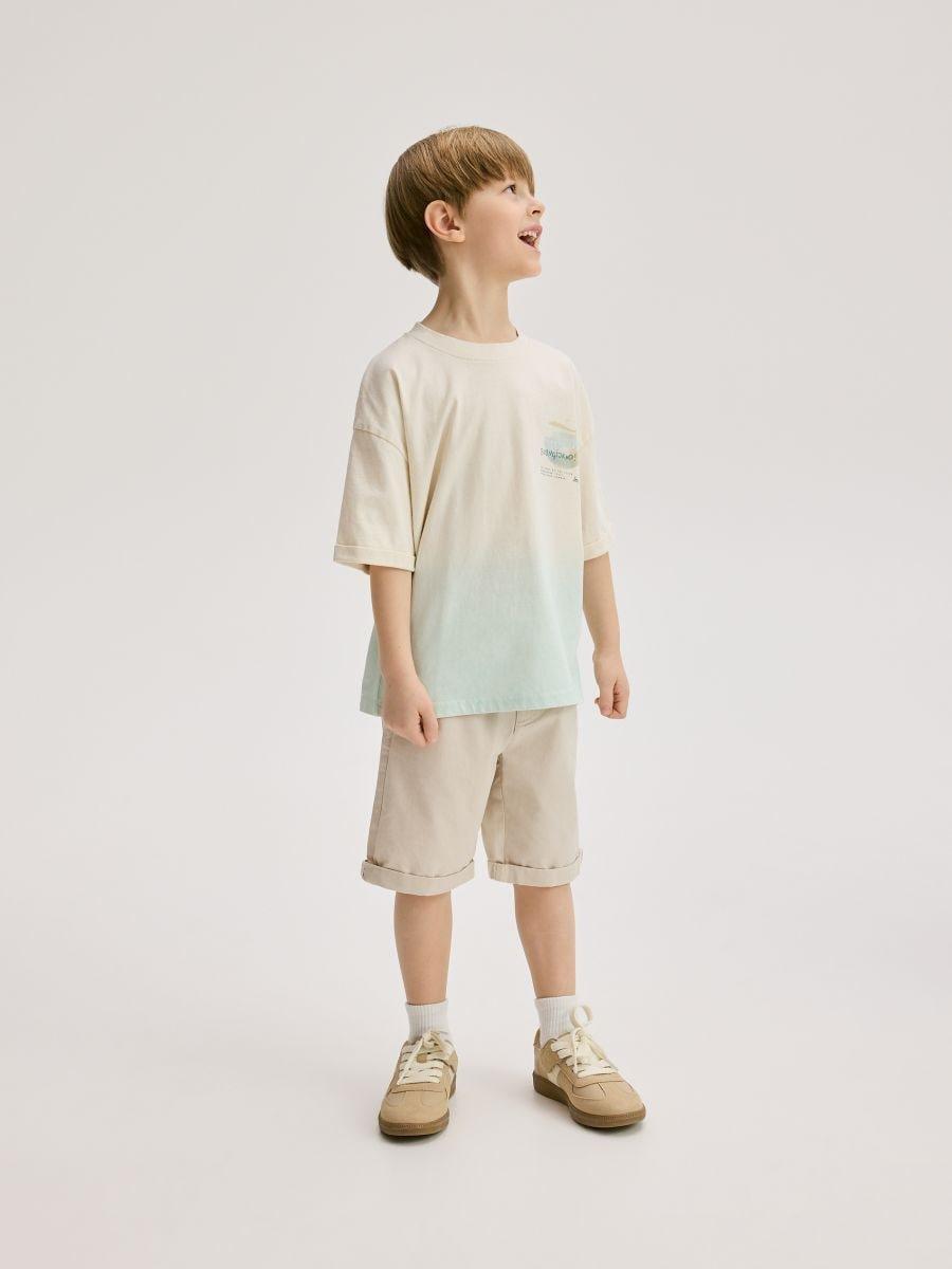 Cream Oversized T-Shirt With Print, , medium