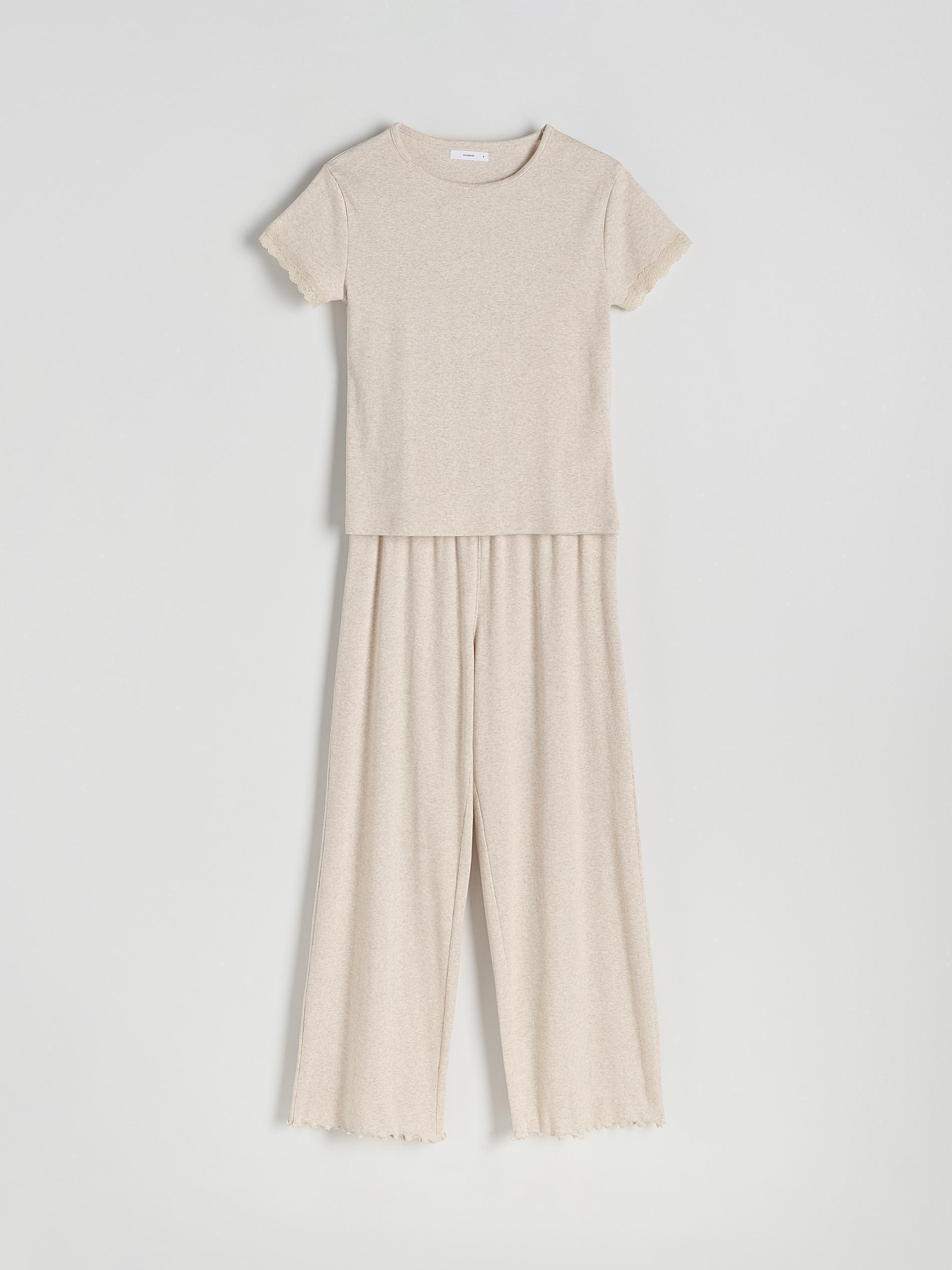 Beige Two Piece Pyjama Set, , large image number 4