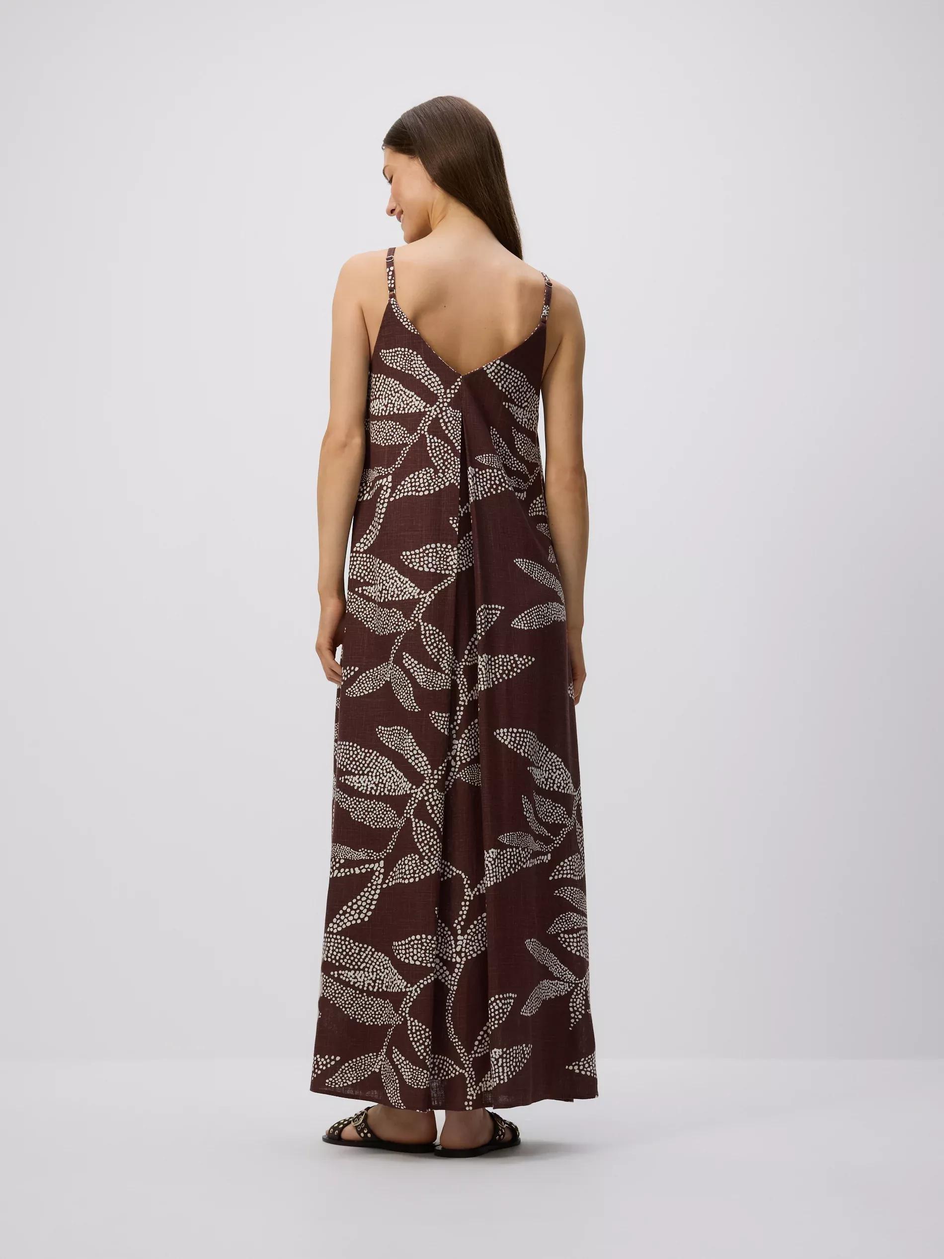 BROWN Patterned dress, Brown, medium