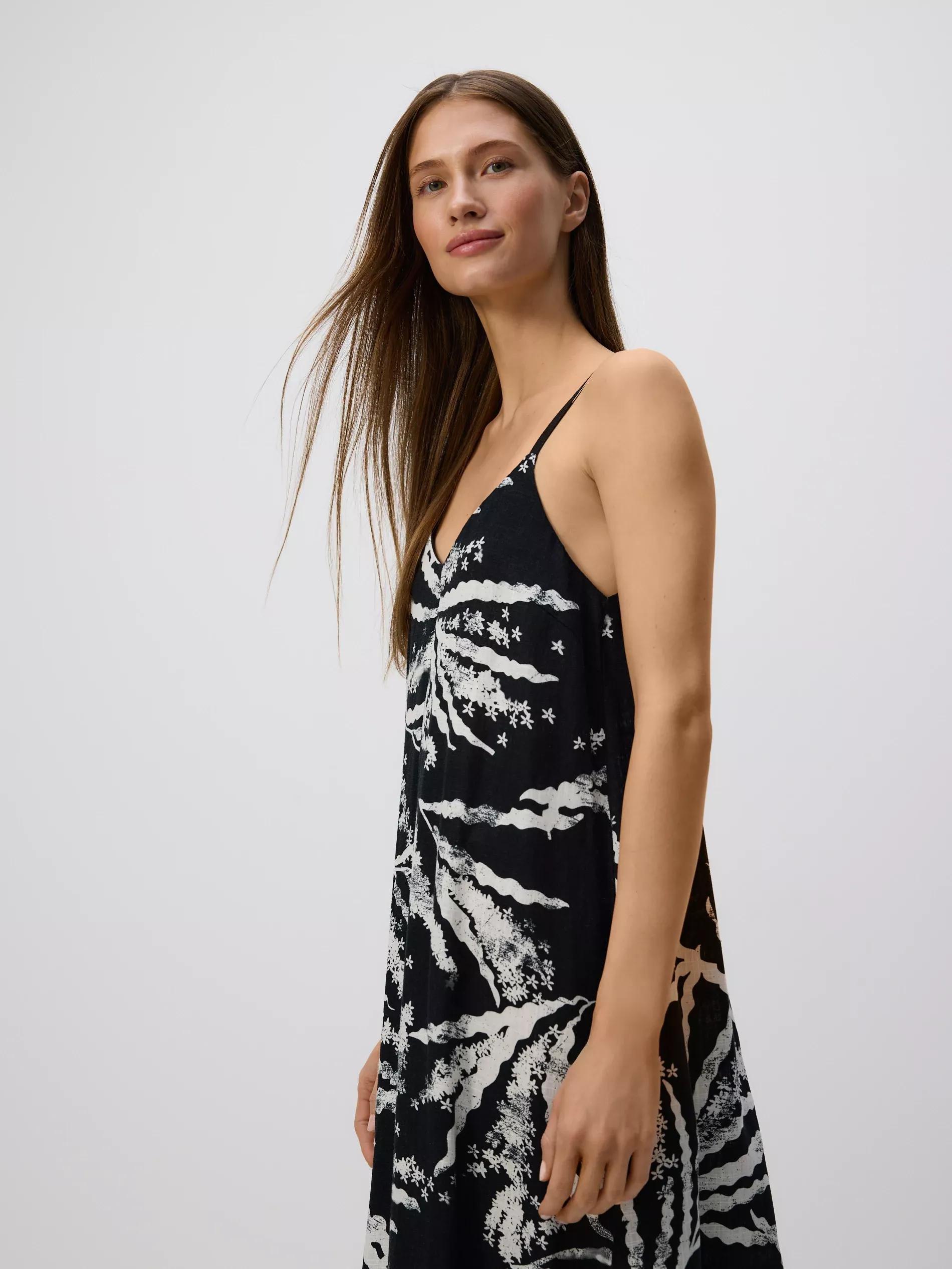 BLACK Patterned dress, , large image number 1