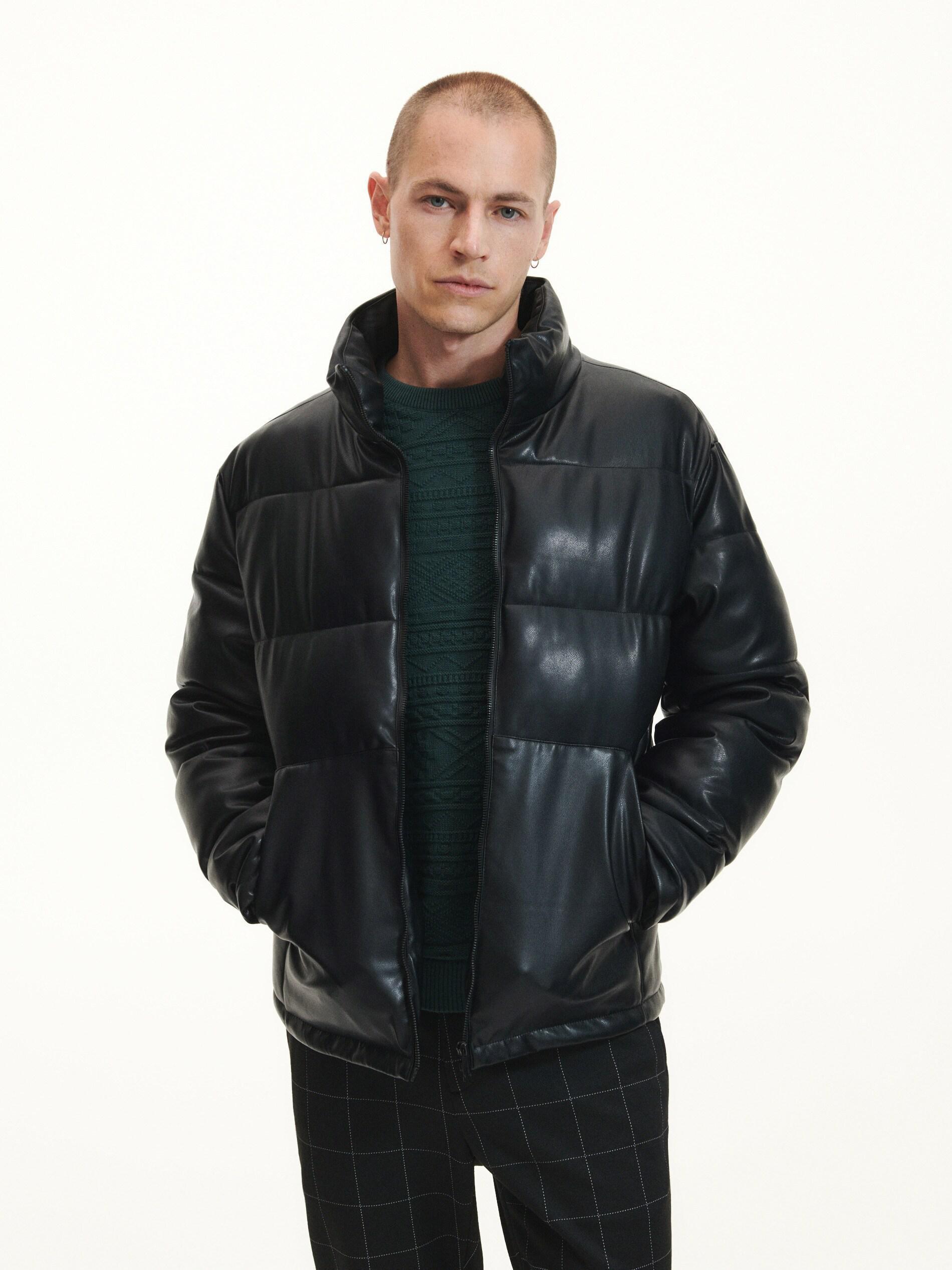 Black Faux Leather Jacket, , large image number 0