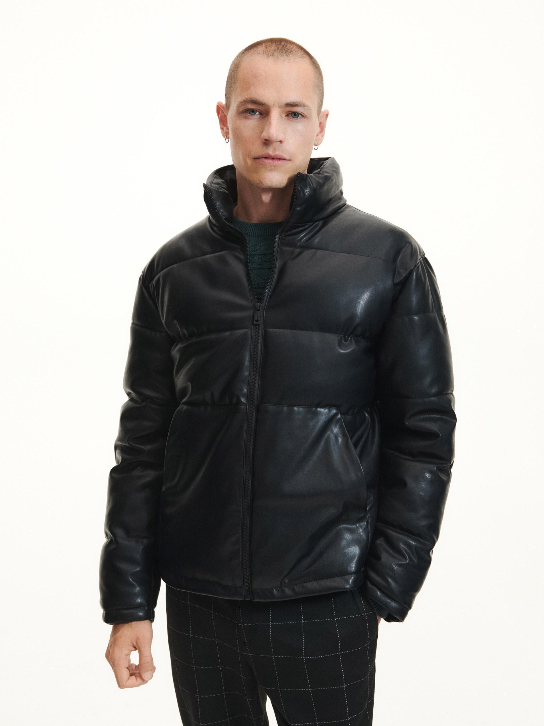 Black Faux Leather Jacket, , large image number 2