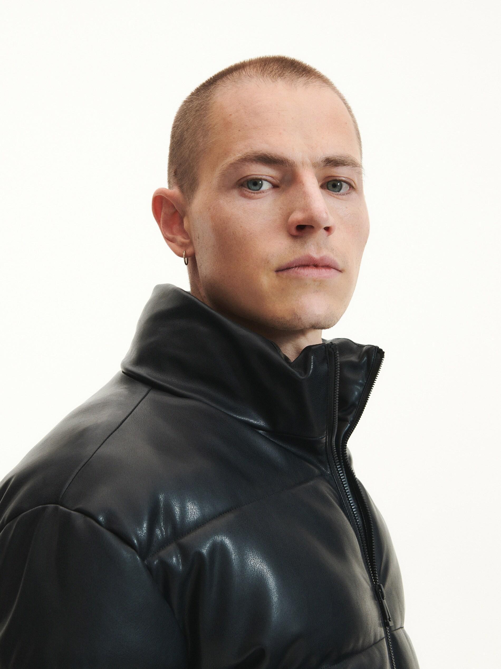 Black Faux Leather Jacket, , large image number 3