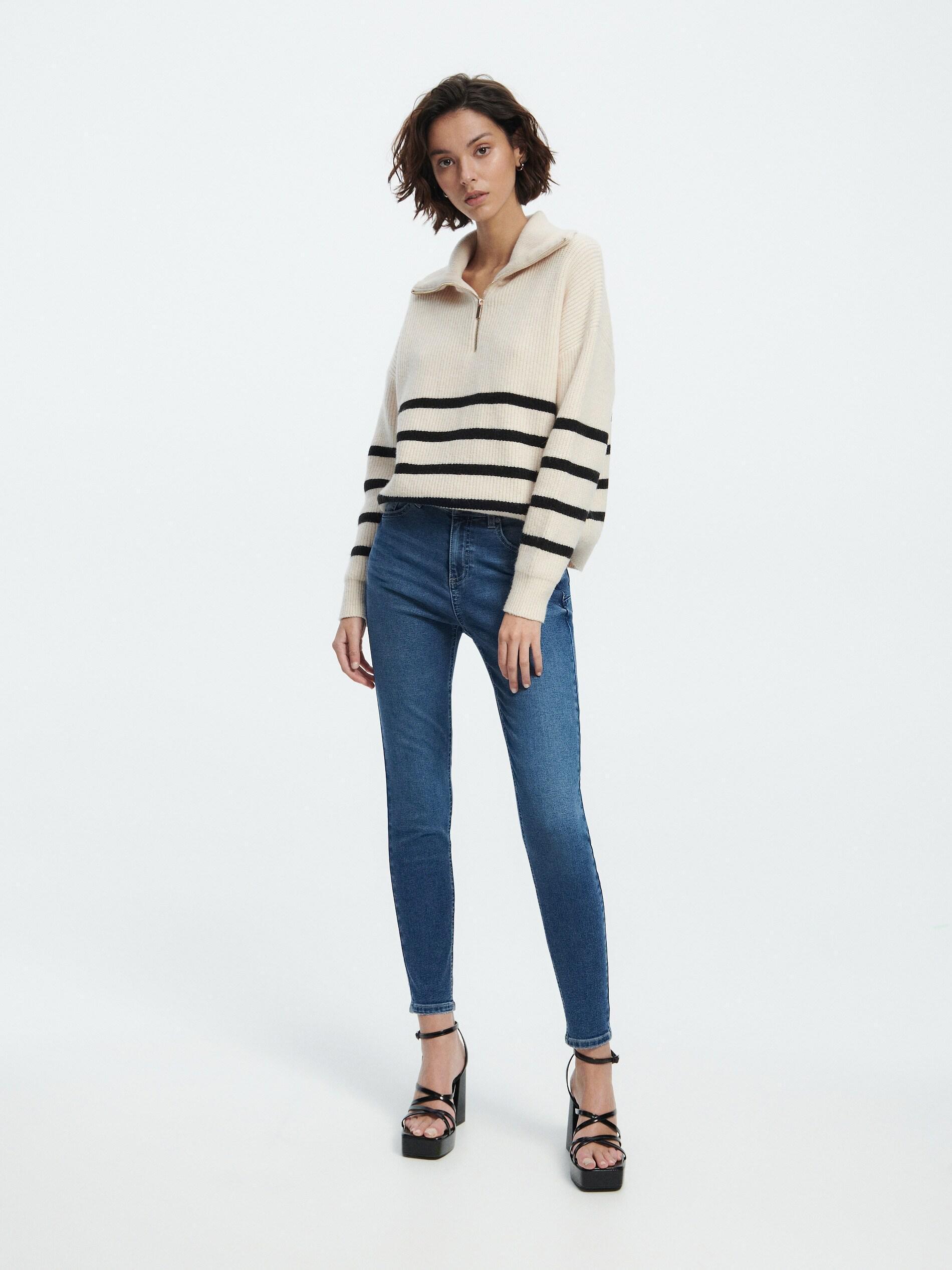 Blue Slim Push Up Jeans, , large image number 1