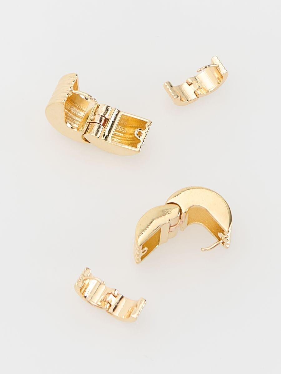 Gold Round Earrings 2 Pack, Golden, large image number 2