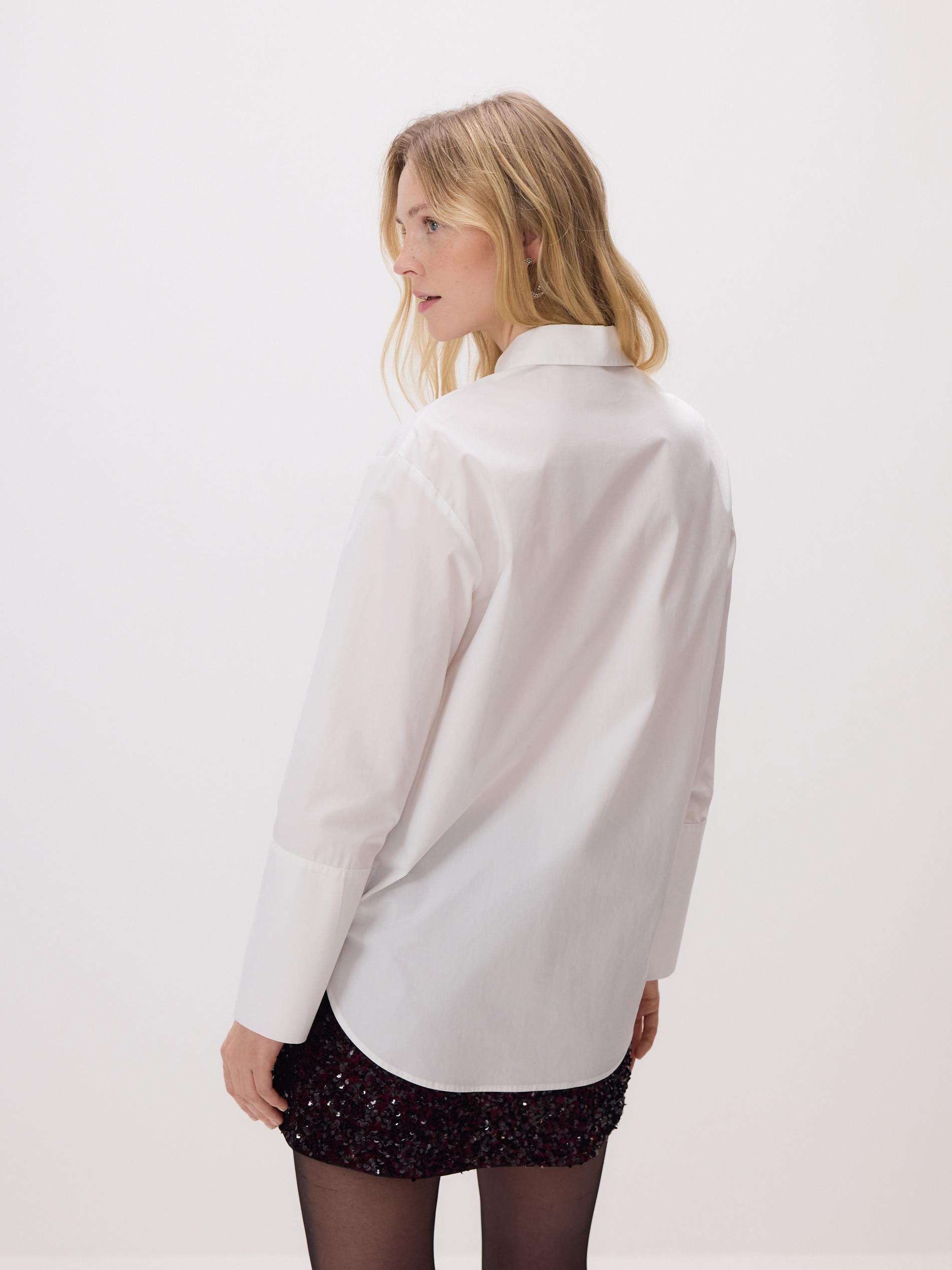 White Cotton Shirt, White, medium