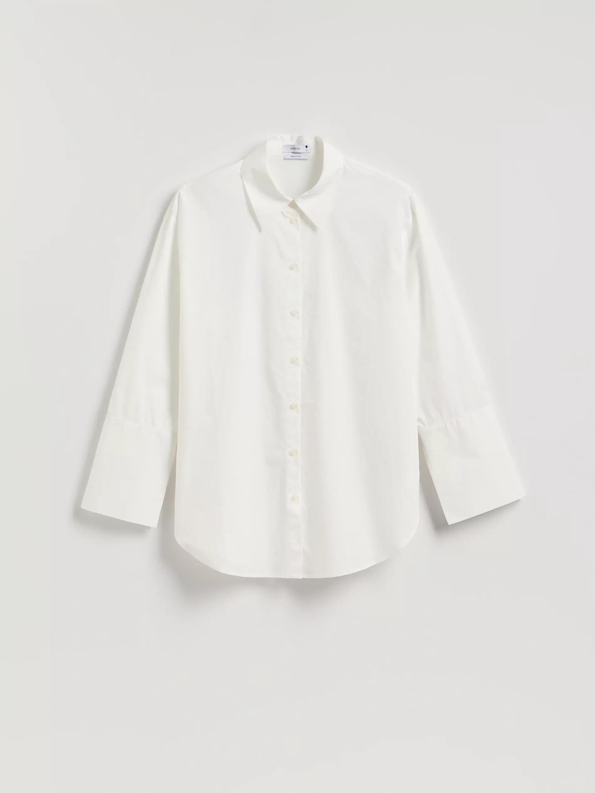 White Cotton Shirt, White, large image number 4
