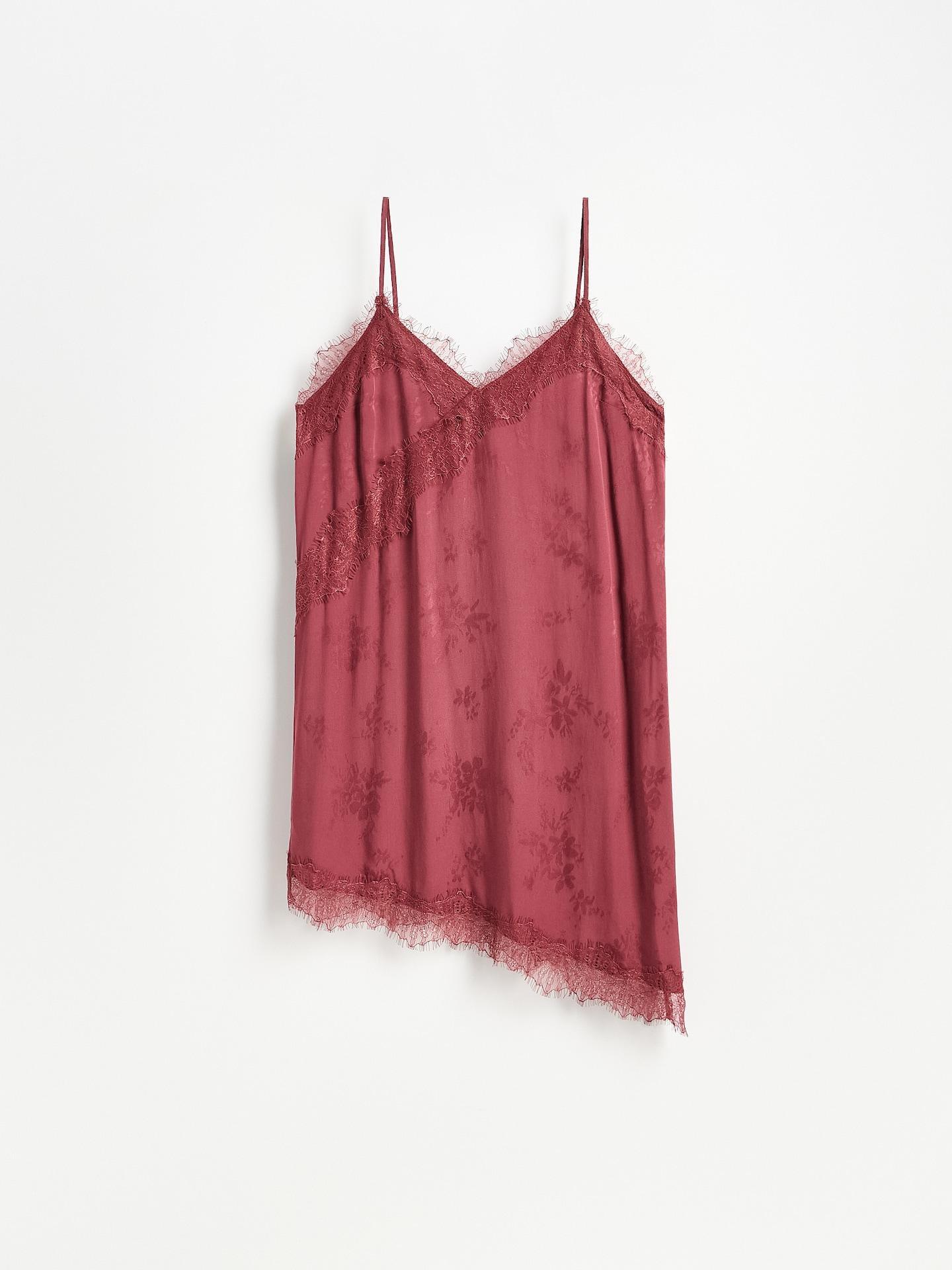 Red Viscose Rich Nightdress, Burgundy, large image number 3