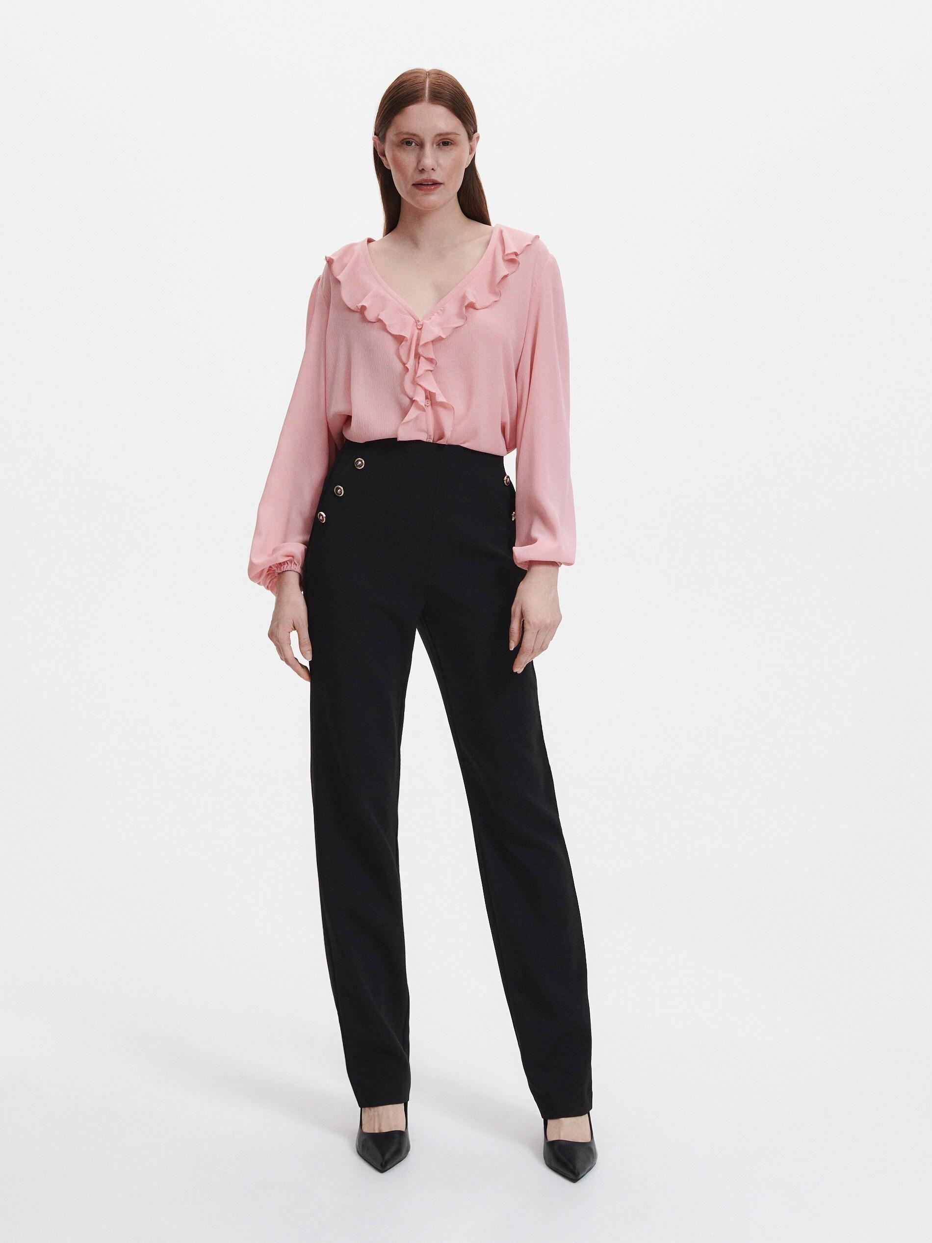 Black Trousers With Ornament Buttons, , large image number 2