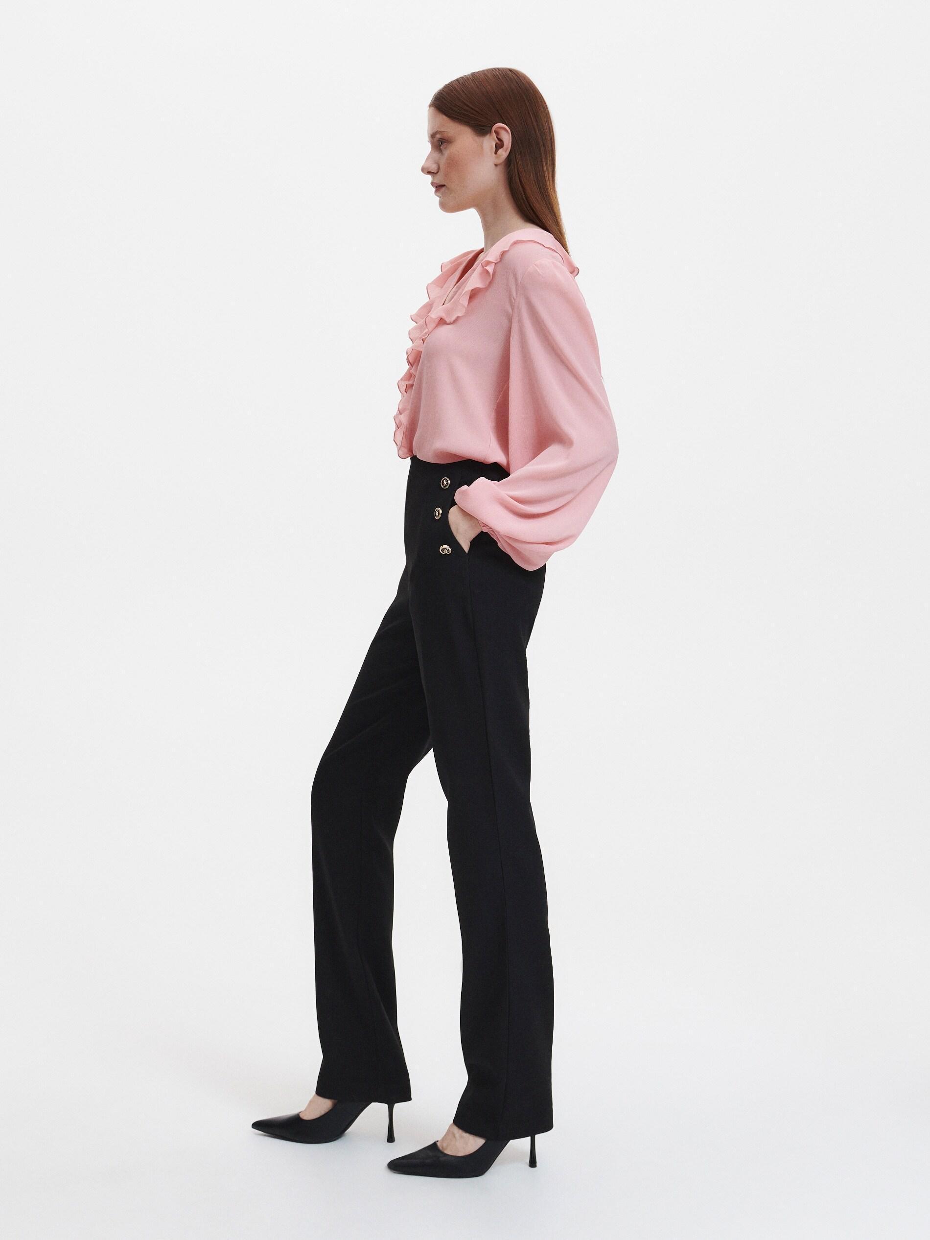 Black Trousers With Ornament Buttons, , large image number 4