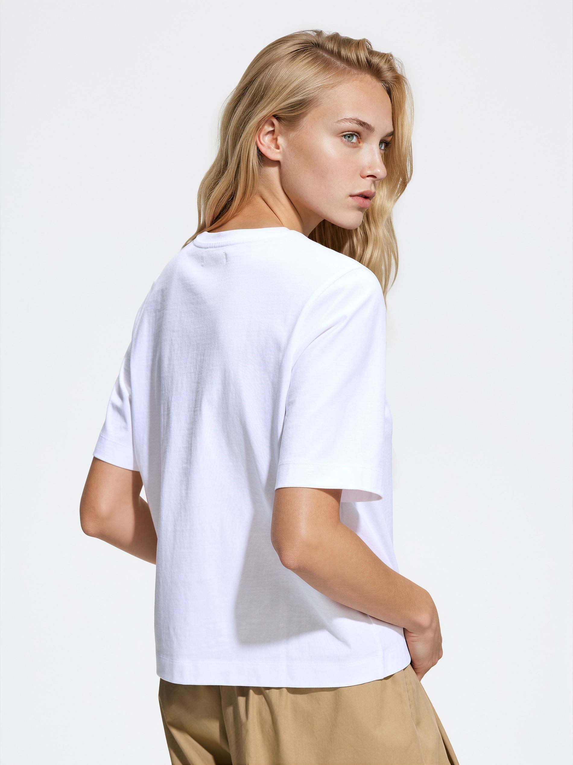 White Cotton T-Shirt With Print, White, medium