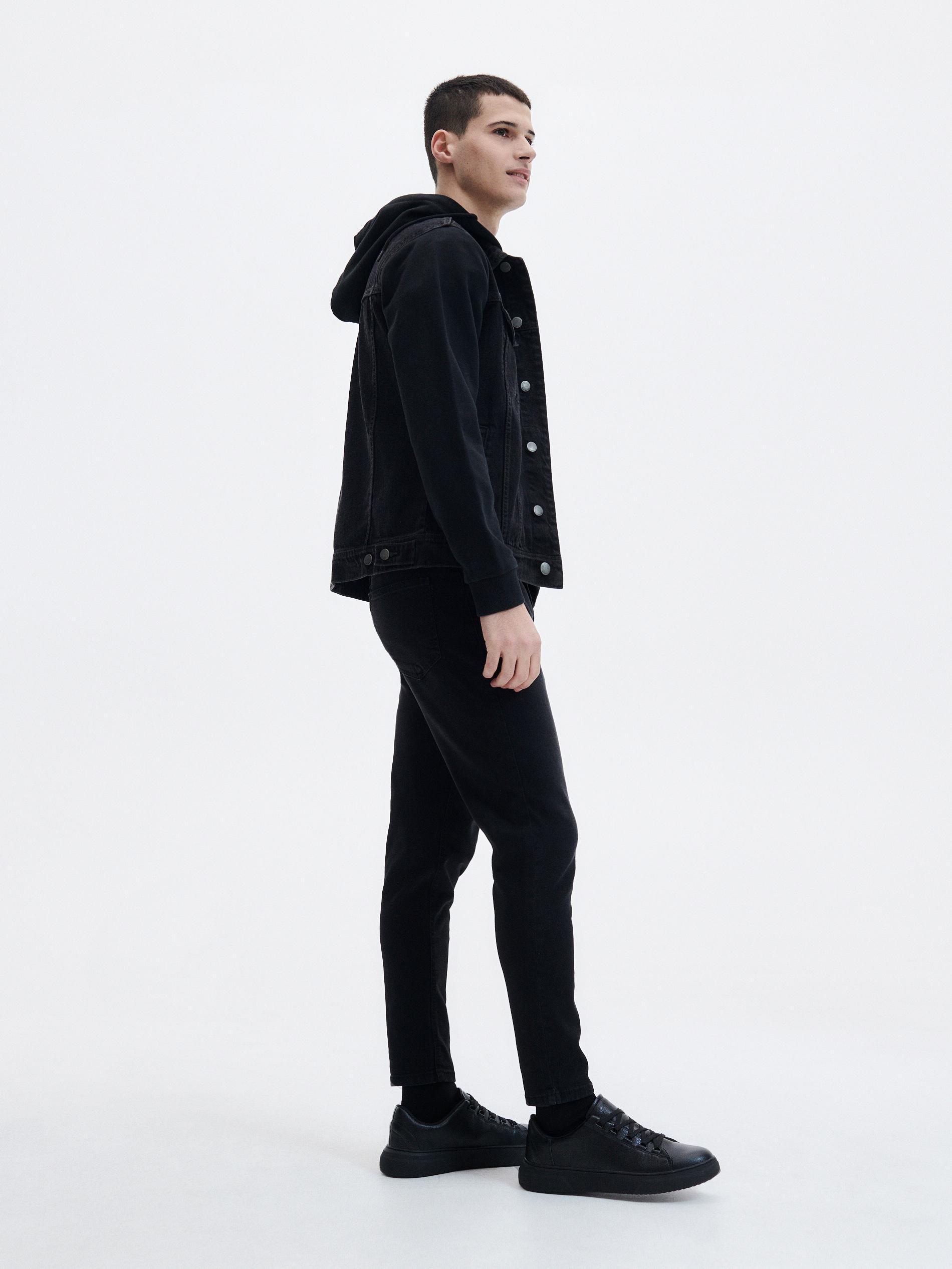Black Carrot Slim Jeans With Wash Effect, , large image number 1