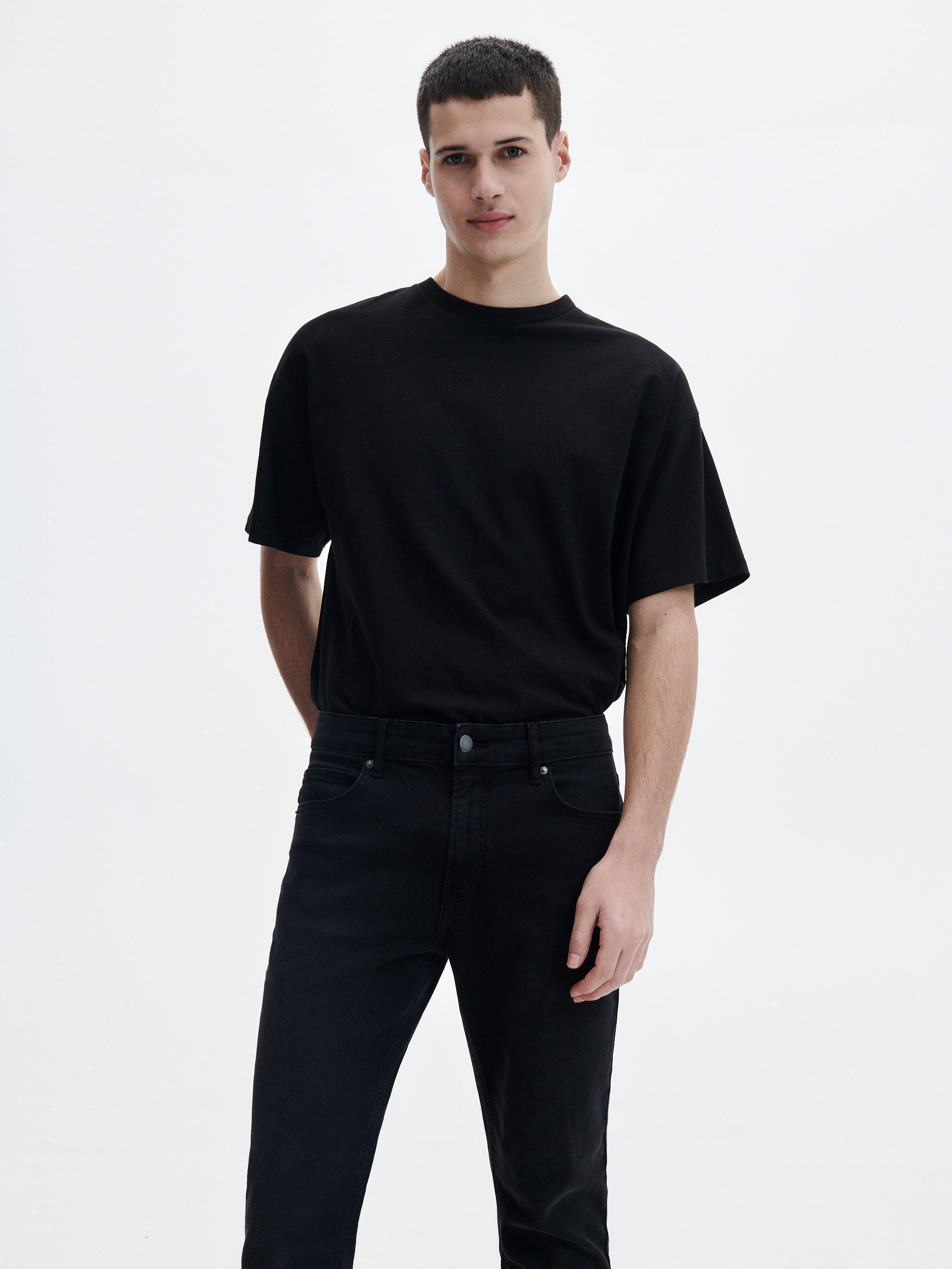 Black Carrot Slim Jeans With Wash Effect, , large image number 2