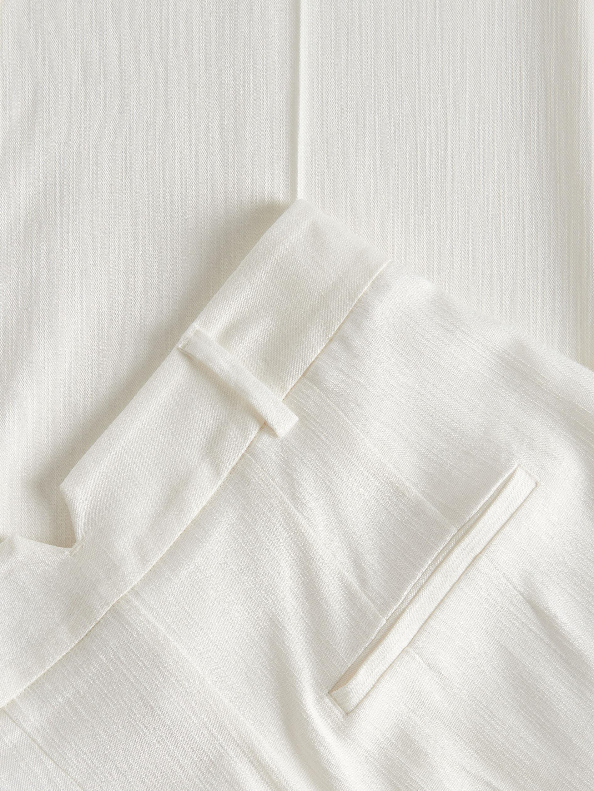 White Viscose Wide Leg Trousers, , large image number 4