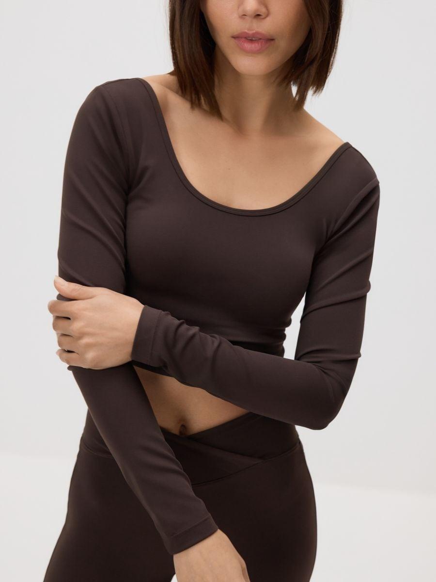 Brown Blouse, Brown, large image number 1