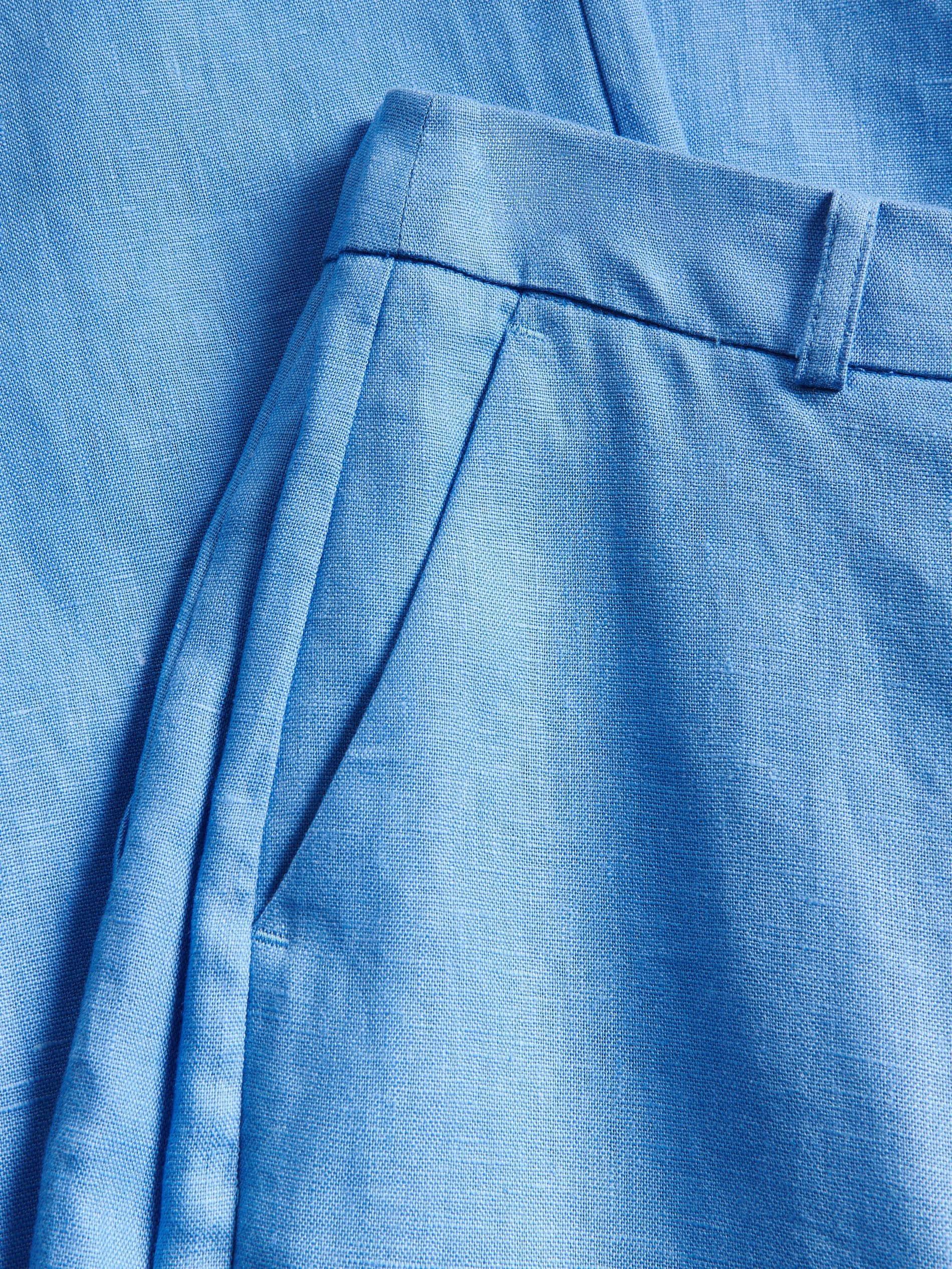Blue Linen Trousers, Blue, large image number 5