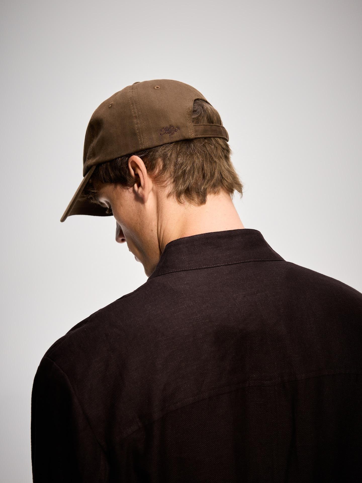 Brown Cotton Baseball Cap, Brown, medium