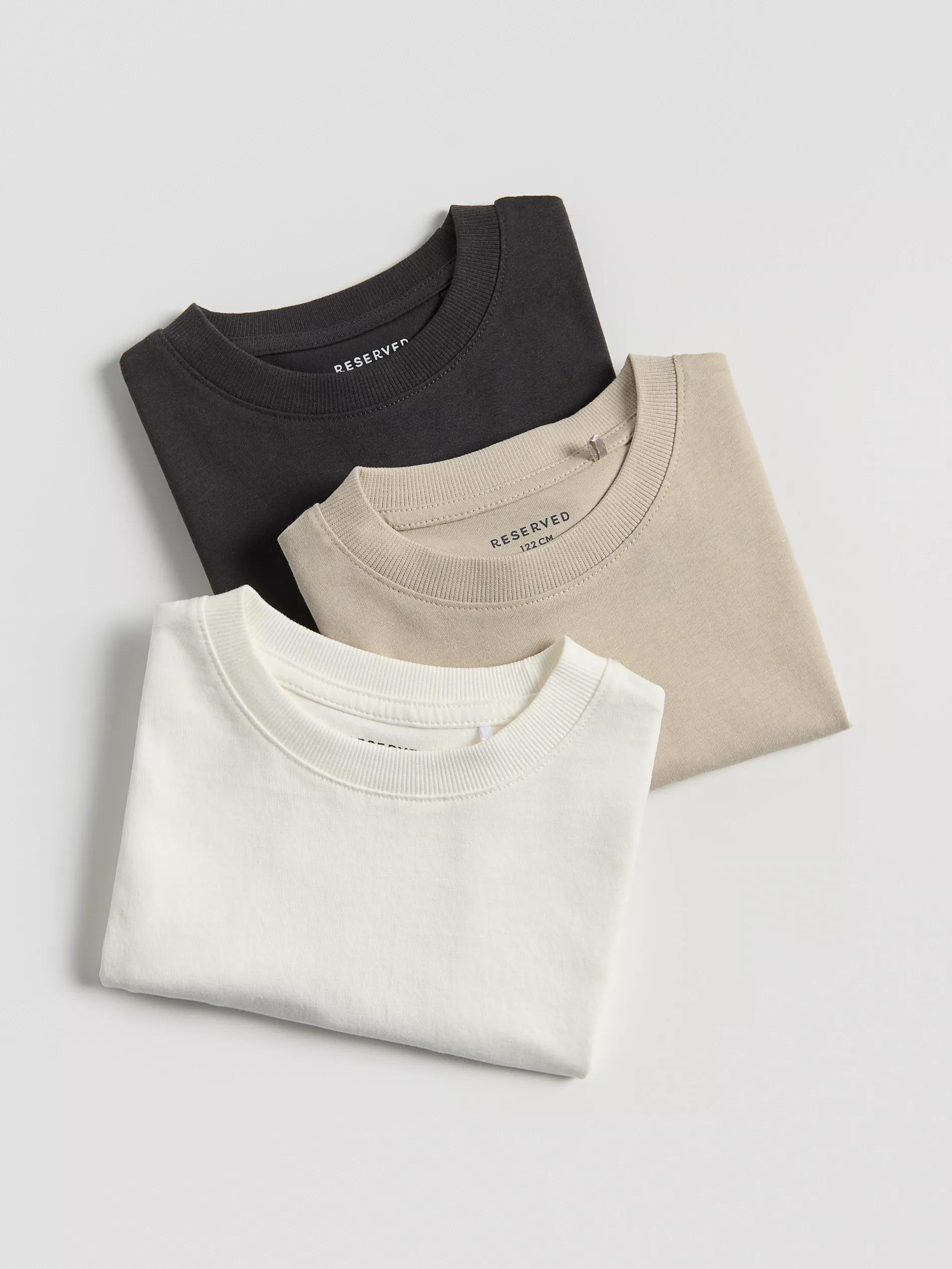 Beige Cotton T-Shirt 3 Pack, , large image number 0