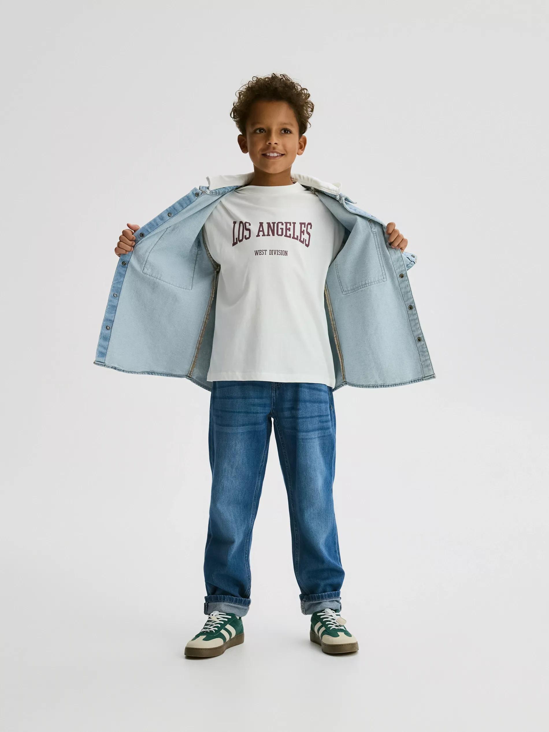 CREAM T-shirt with print, Ivory, medium