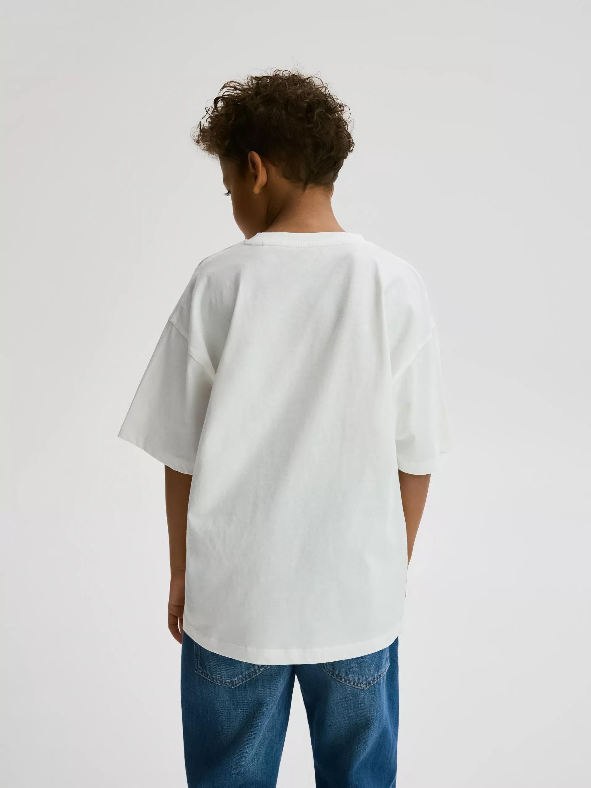 CREAM T-shirt with print, Ivory, large image number 3