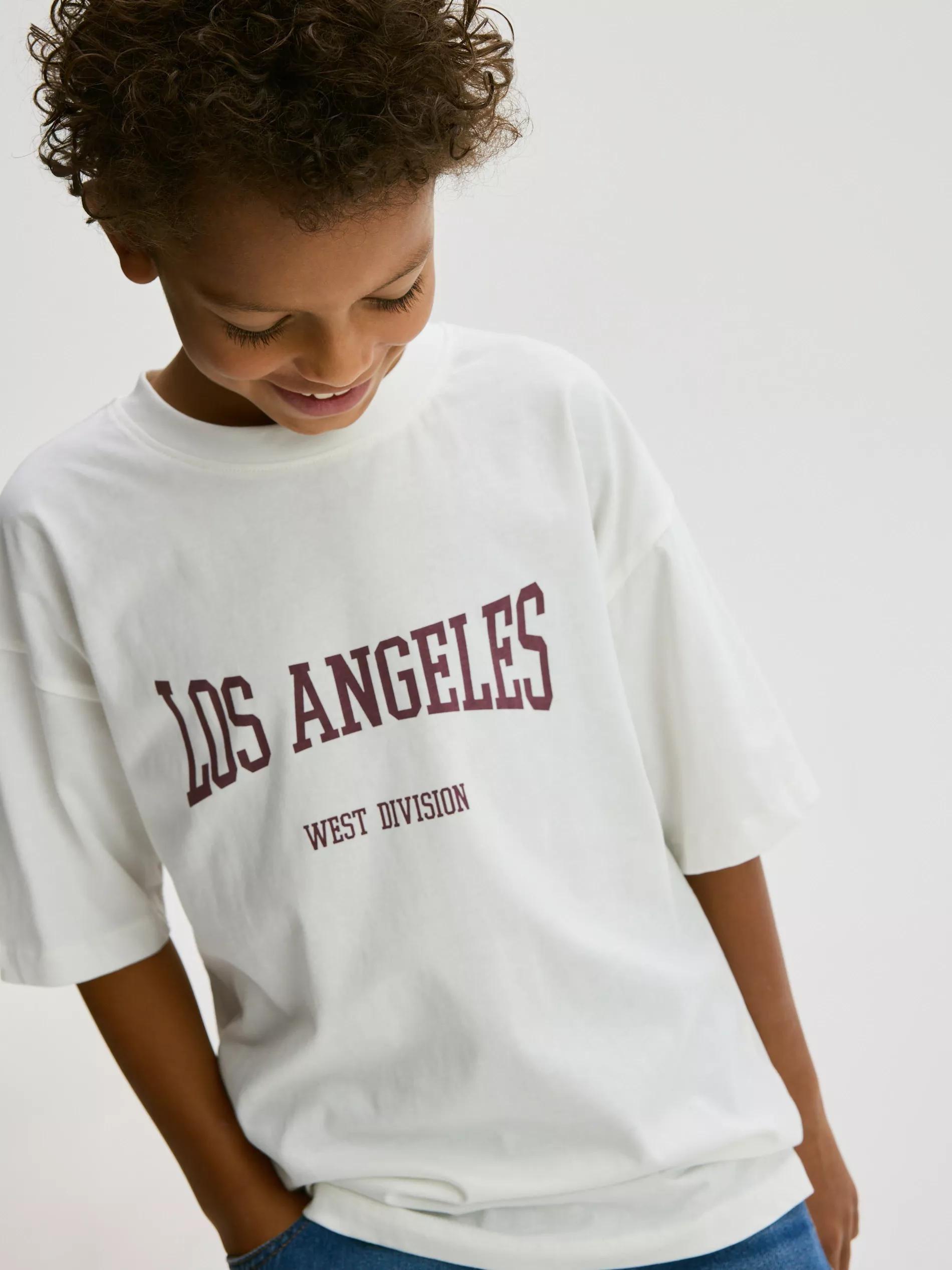 CREAM T-shirt with print, Ivory, large image number 5