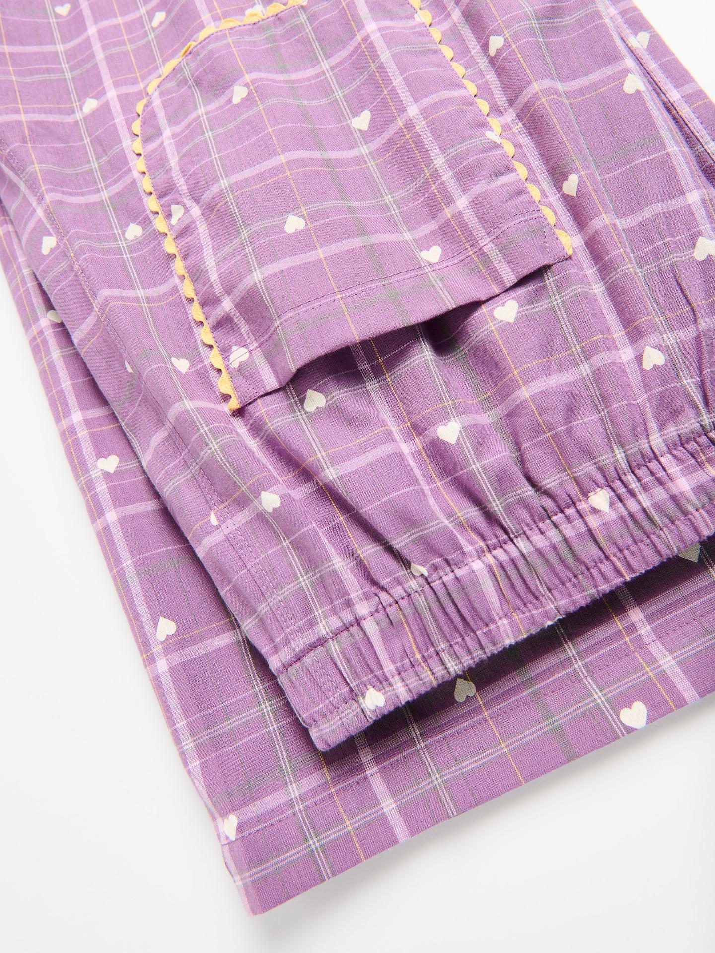Purple Two Piece Printed Pyjama Set, Purple, large image number 4