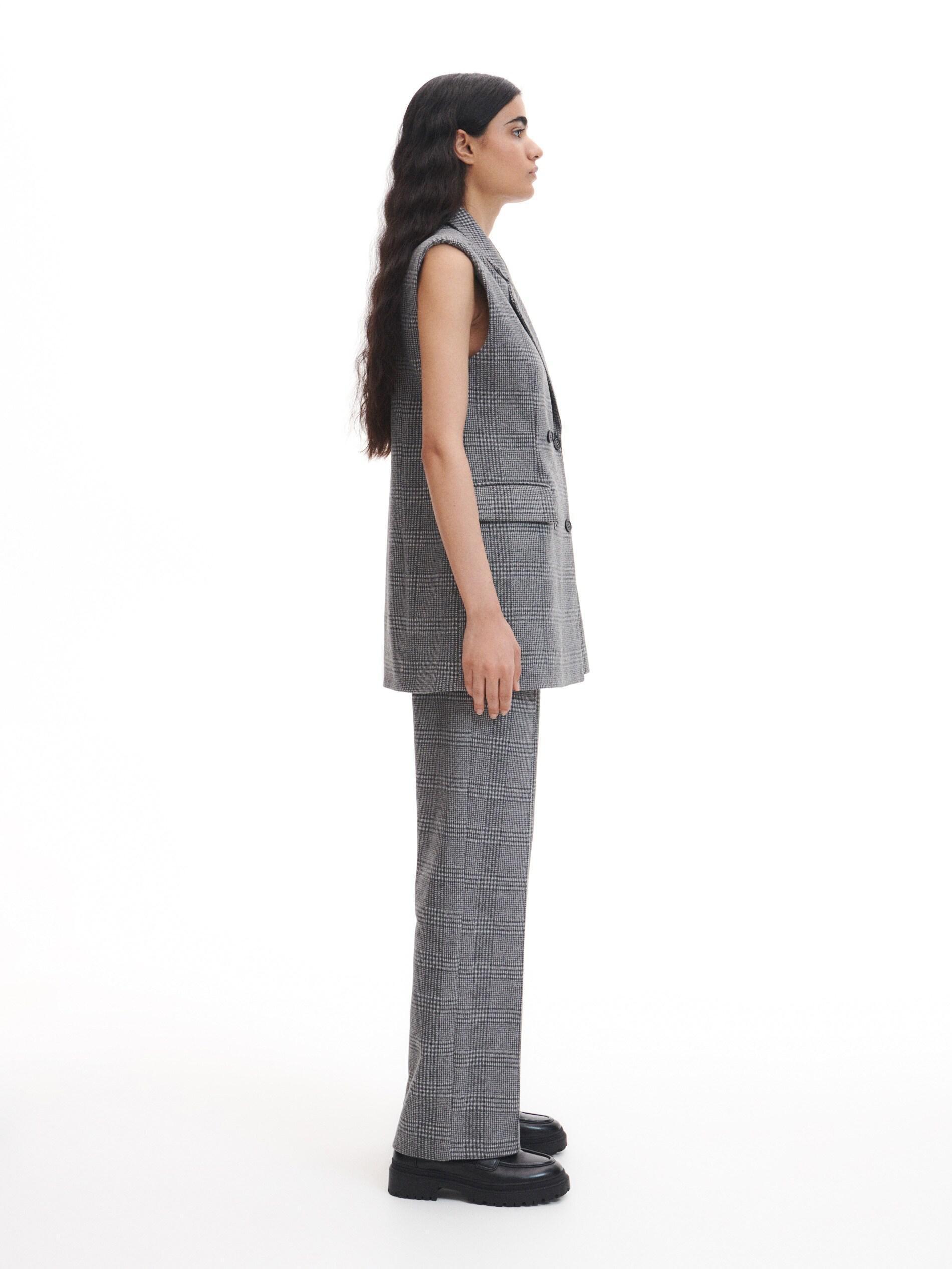 Grey Check Vest, , large image number 2