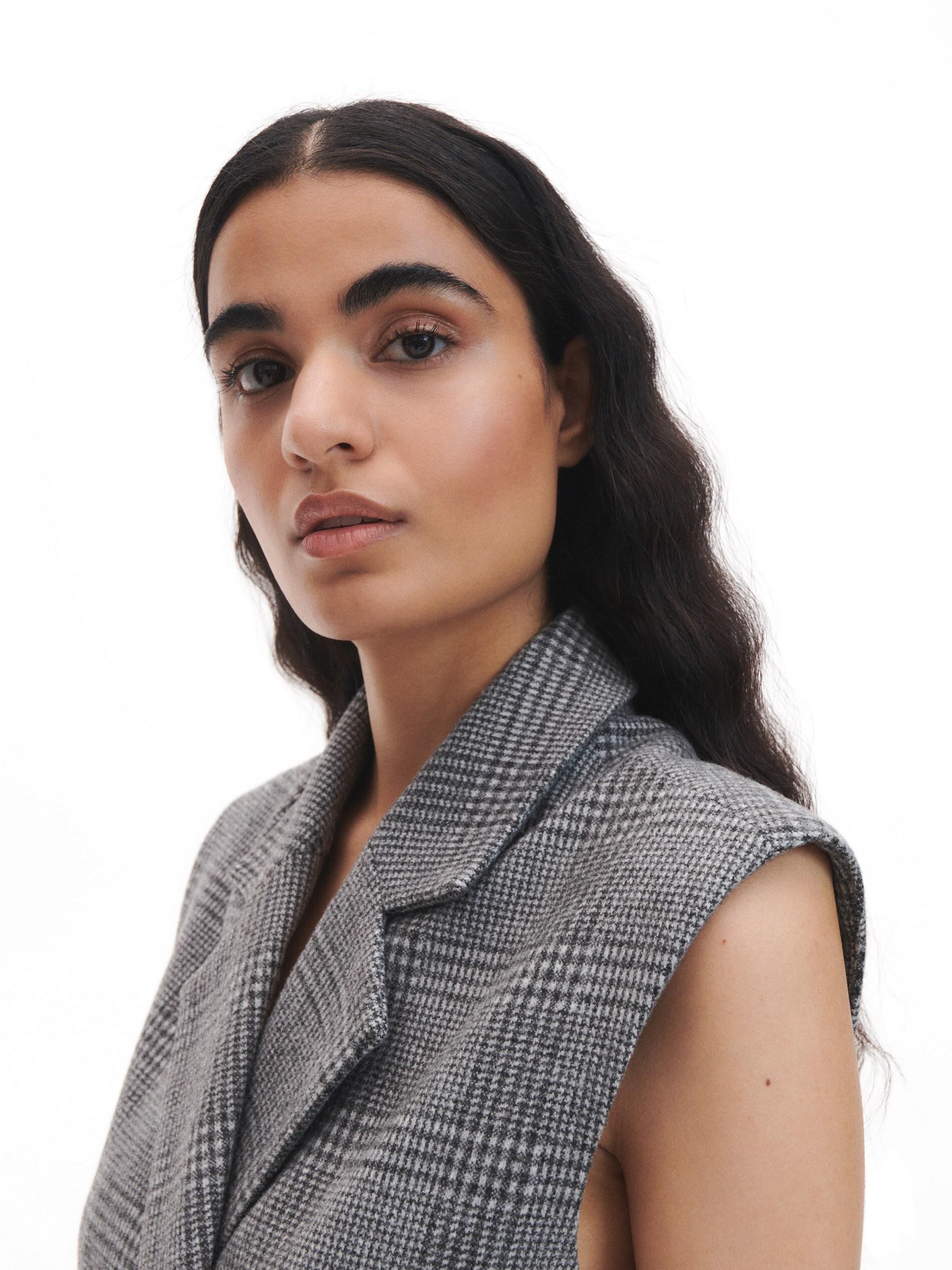 Grey Check Vest, , large image number 3