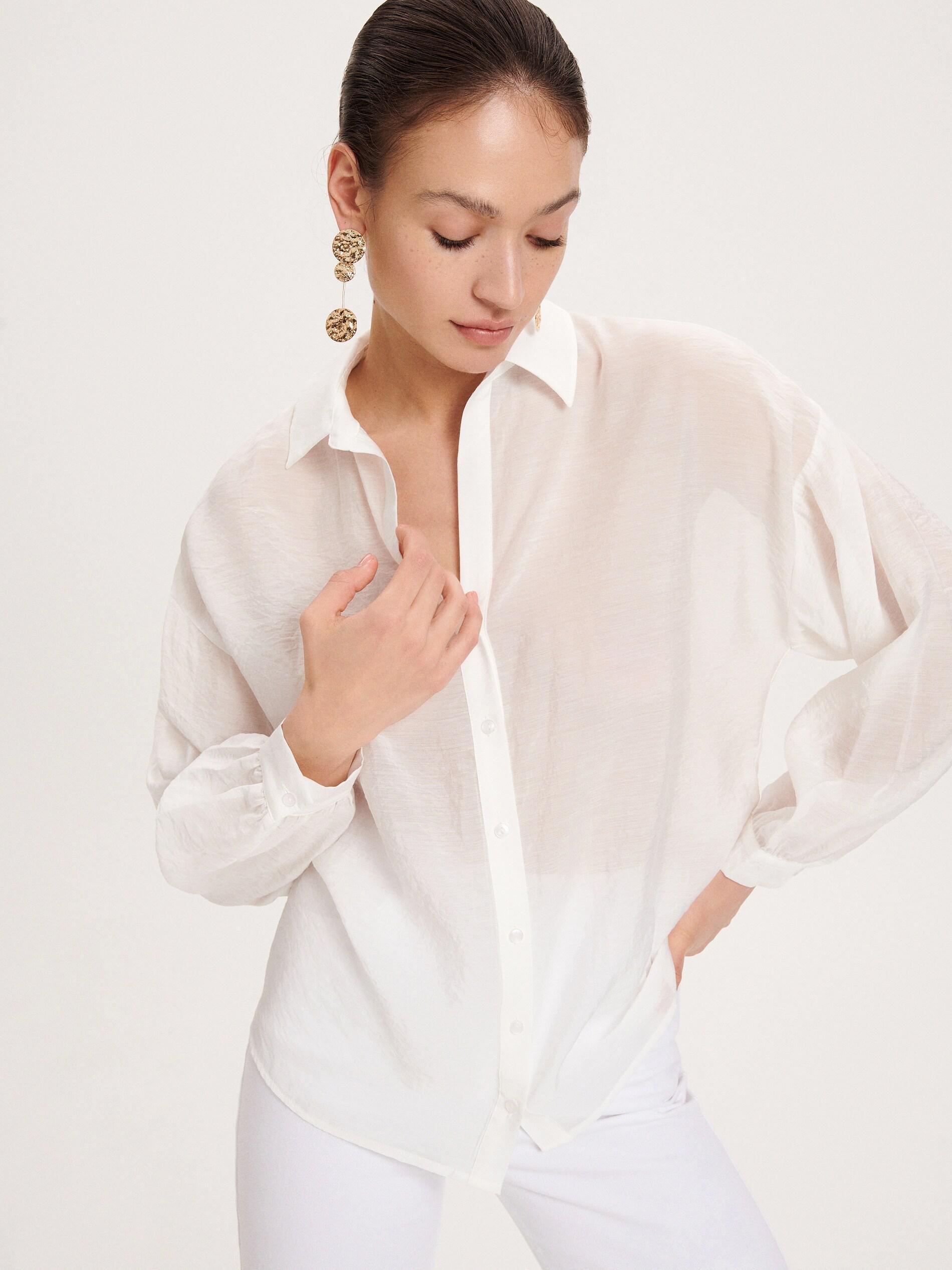 White Viscose Shirt, , large image number 1