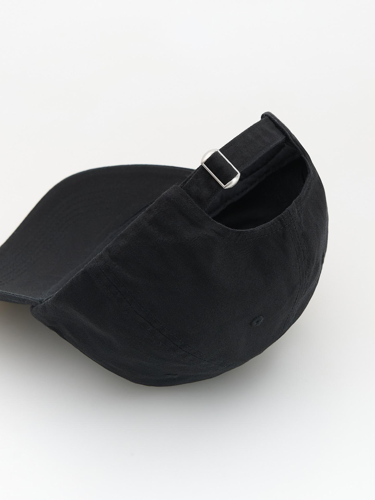 Black Baseball Cap With Embroidery, Black, large image number 2