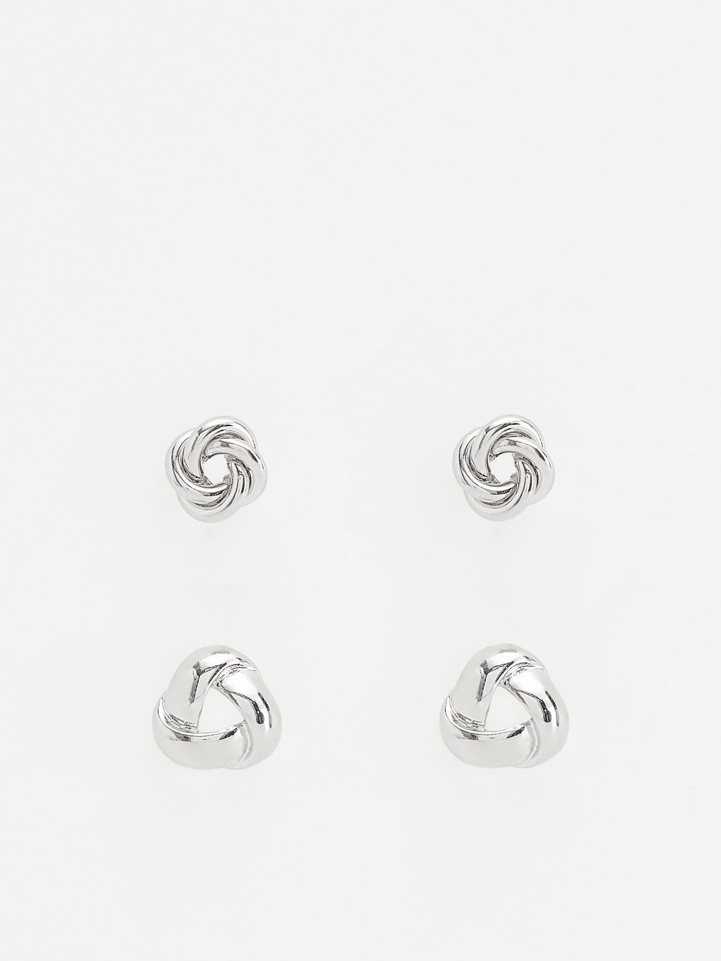 Silver Earring Set 2-Pack, Silver, medium