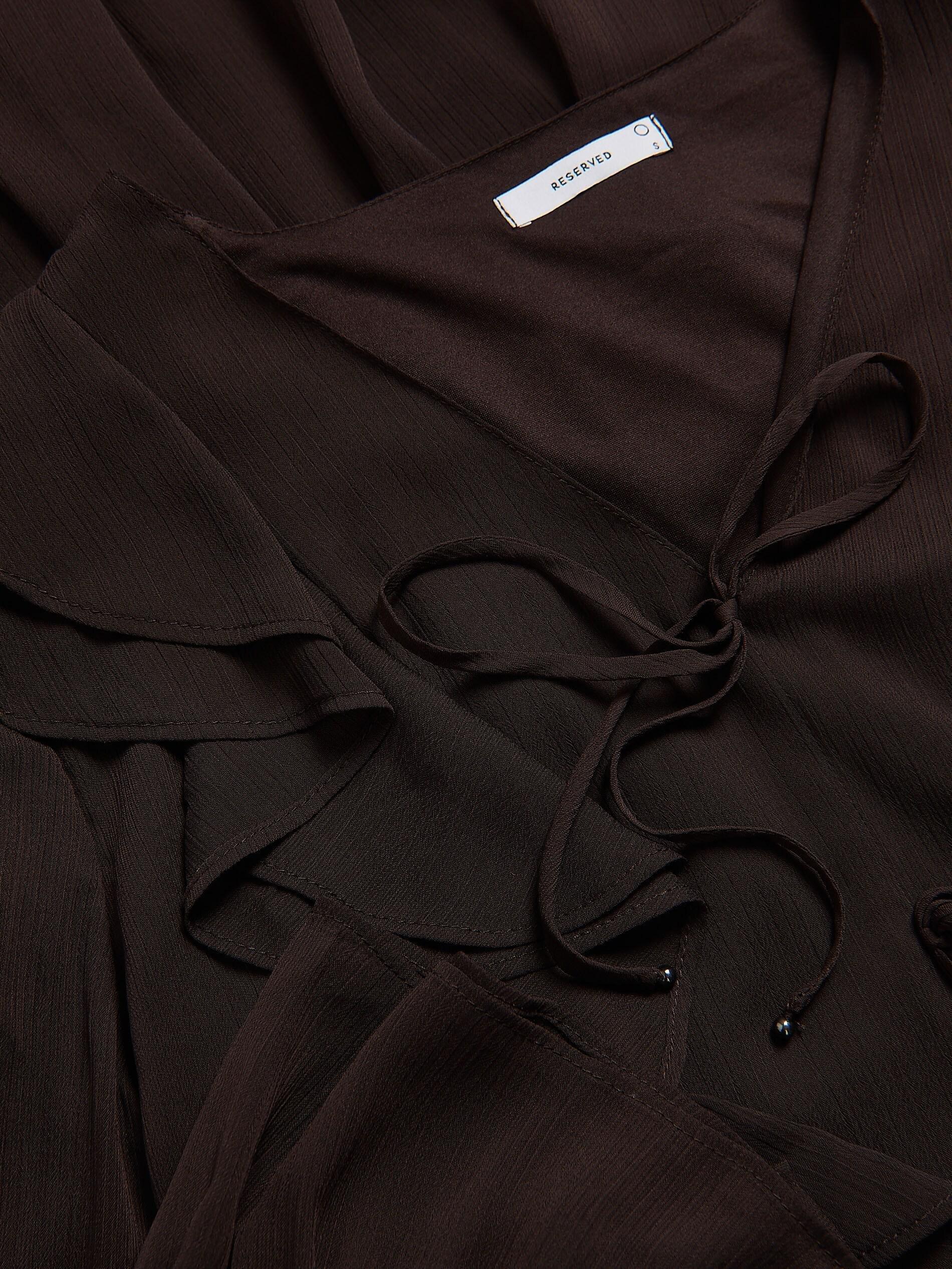 DARK BROWN Dress with ruffle details, Brown, large image number 5