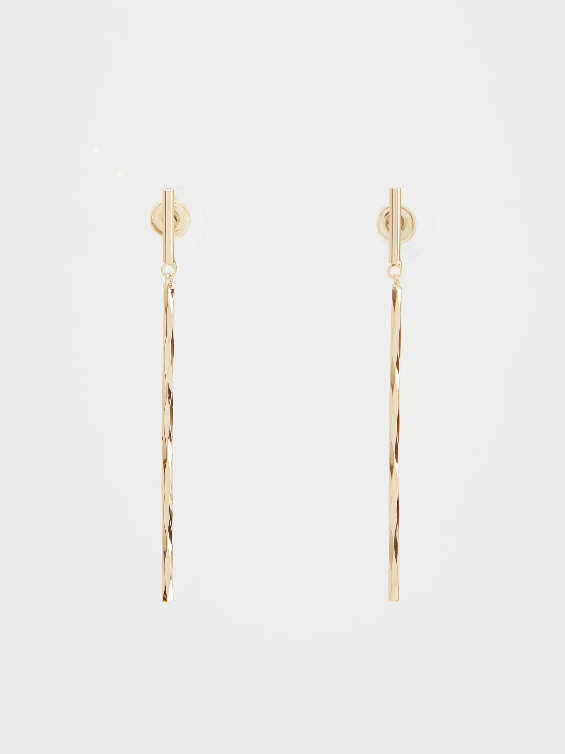 Golden Dangle Earrings, Golden, large image number 0