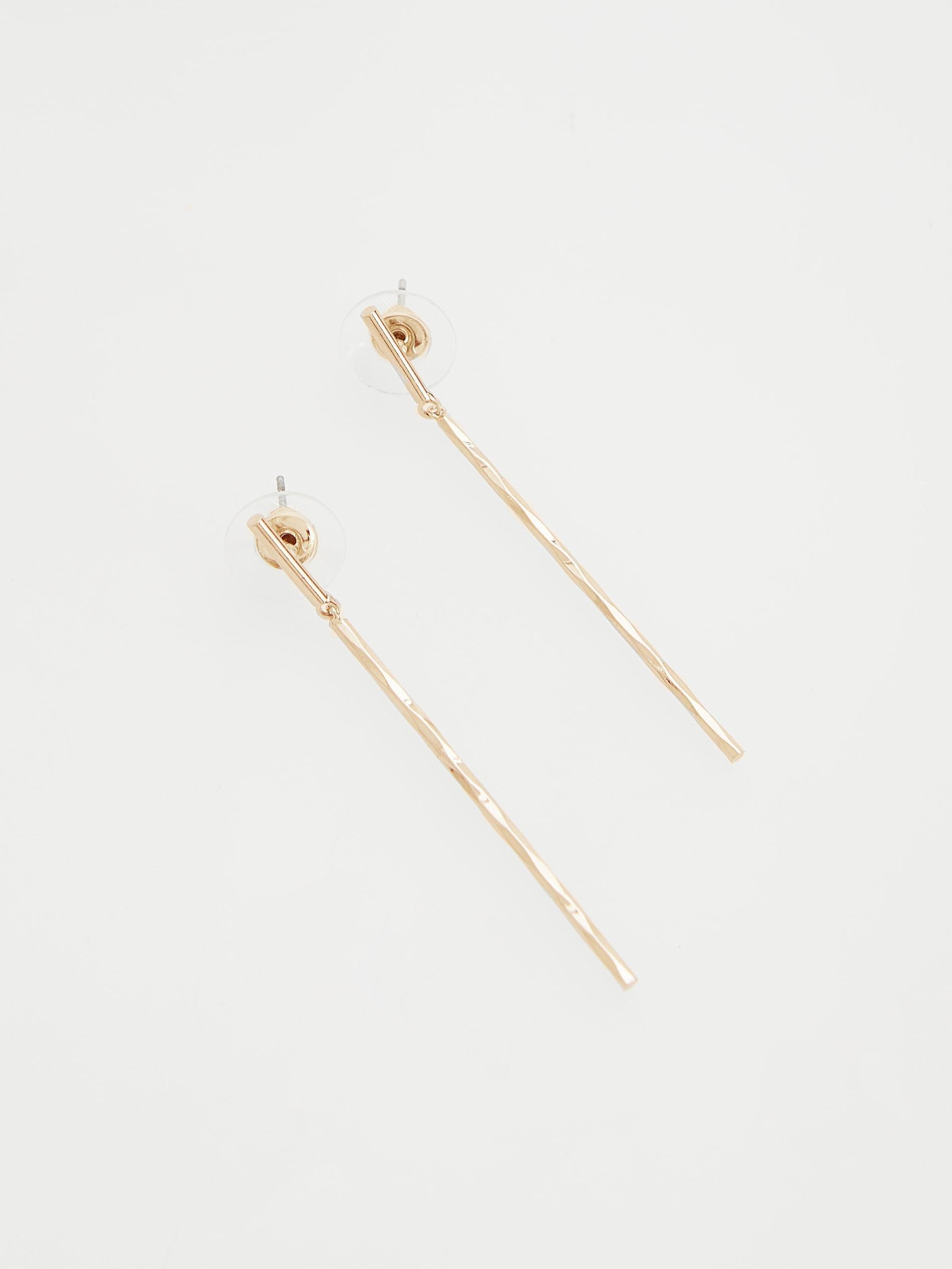 Golden Dangle Earrings, Golden, large image number 1