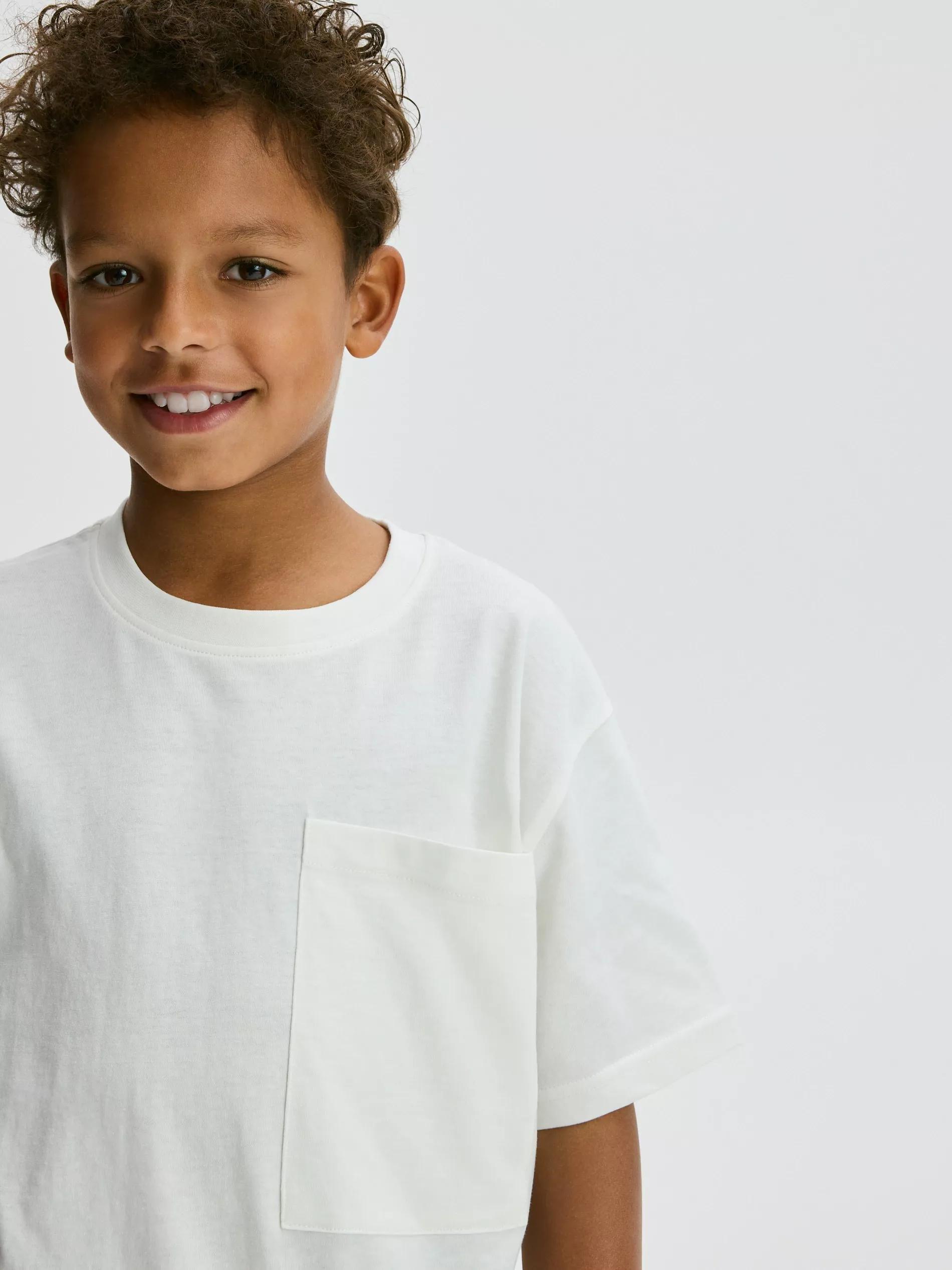 CREAM Cotton T-shirt, Ivory, large image number 4