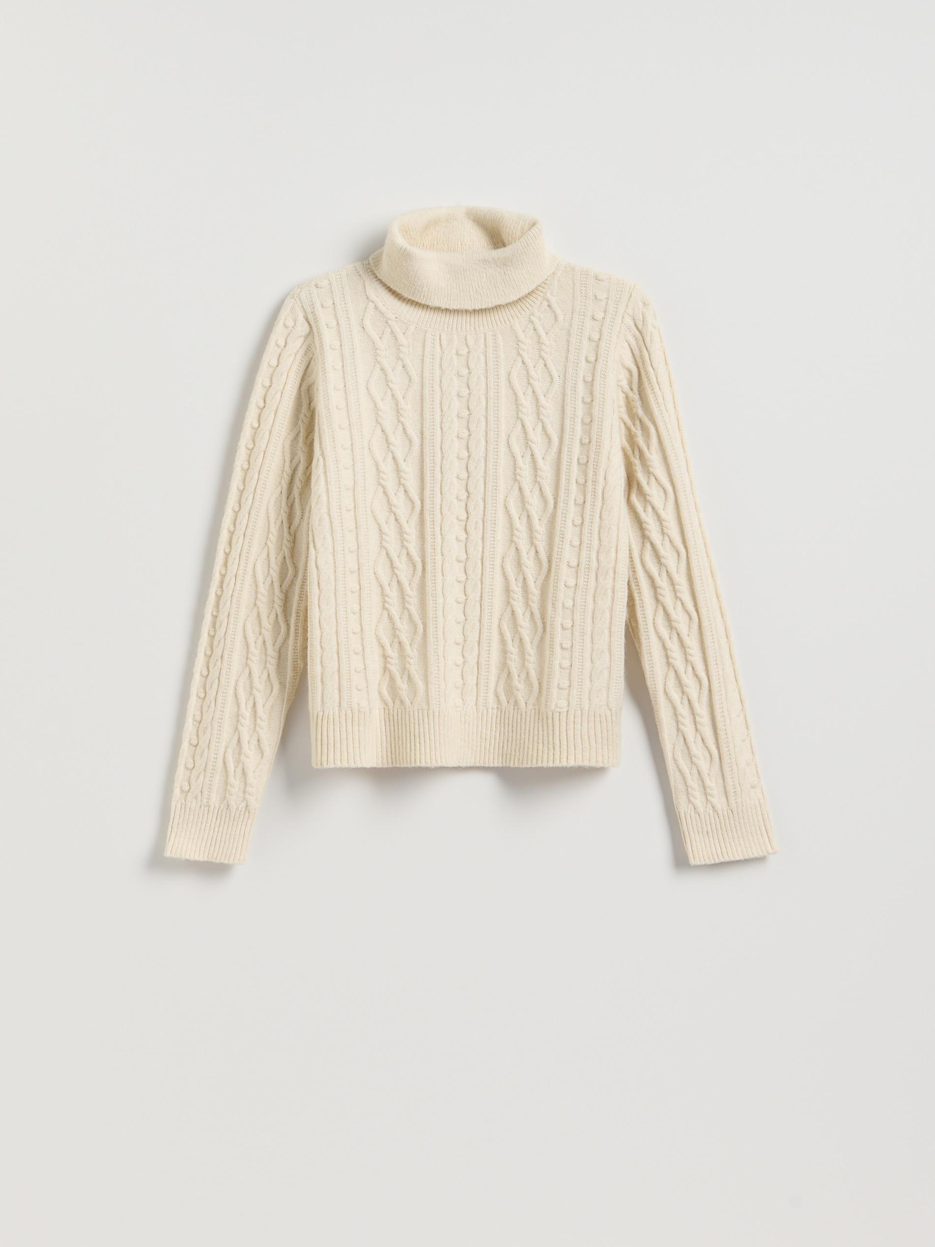 Beige Cable Knit Jumper, Ivory, large image number 4