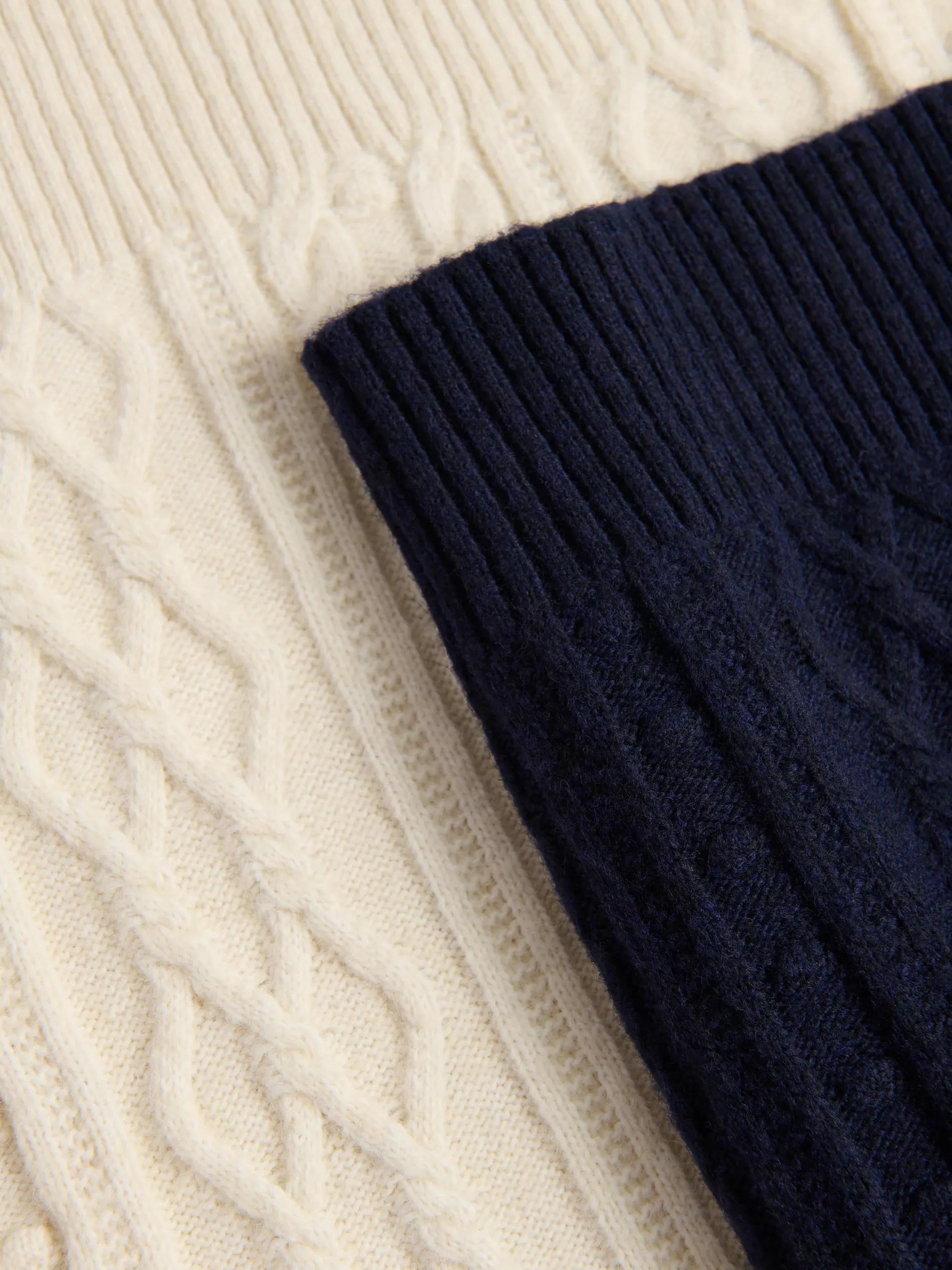 Beige Cable Knit Jumper, Ivory, large image number 5