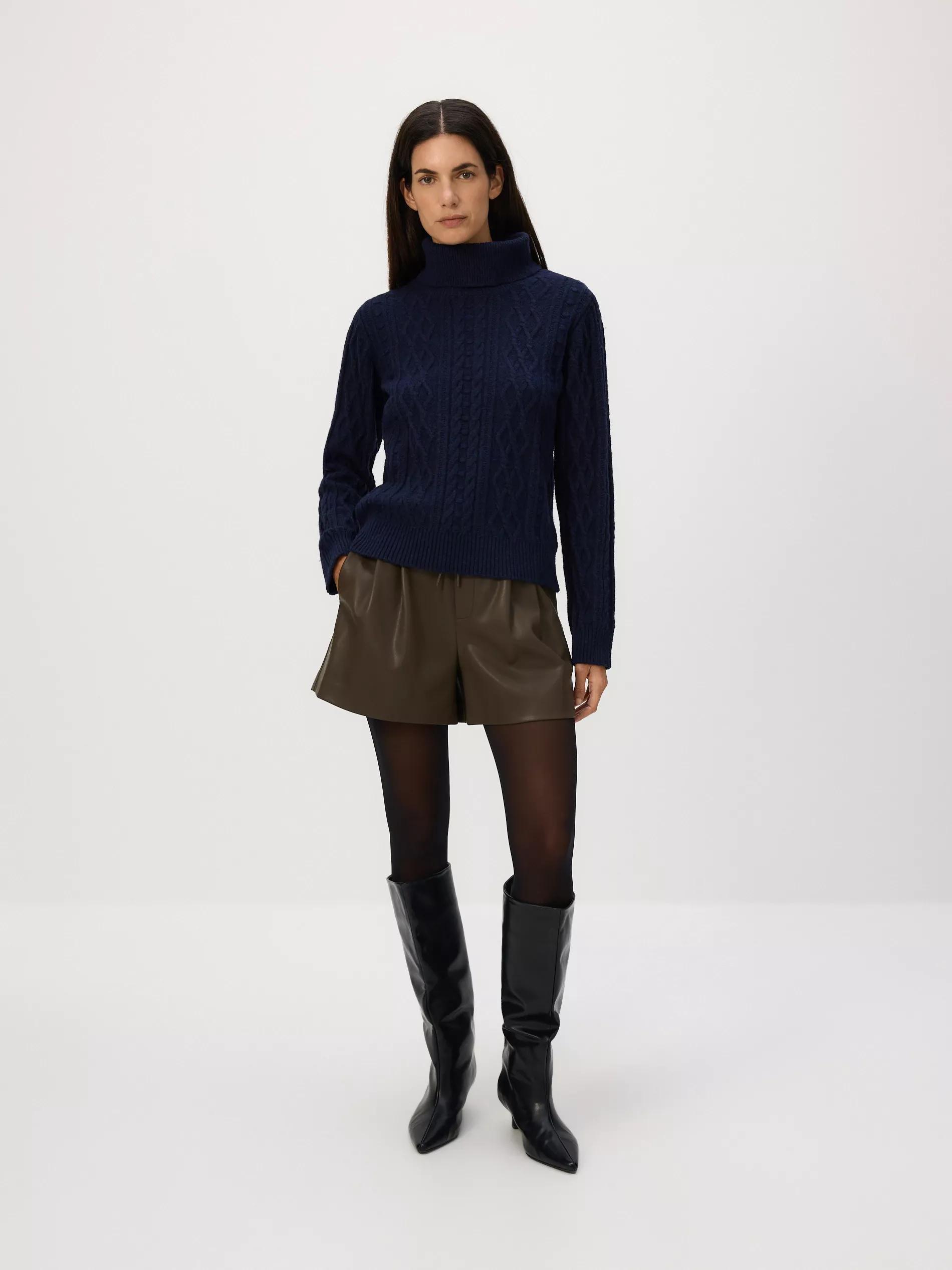 Navy Cable Knit Jumper, Navy, large image number 0