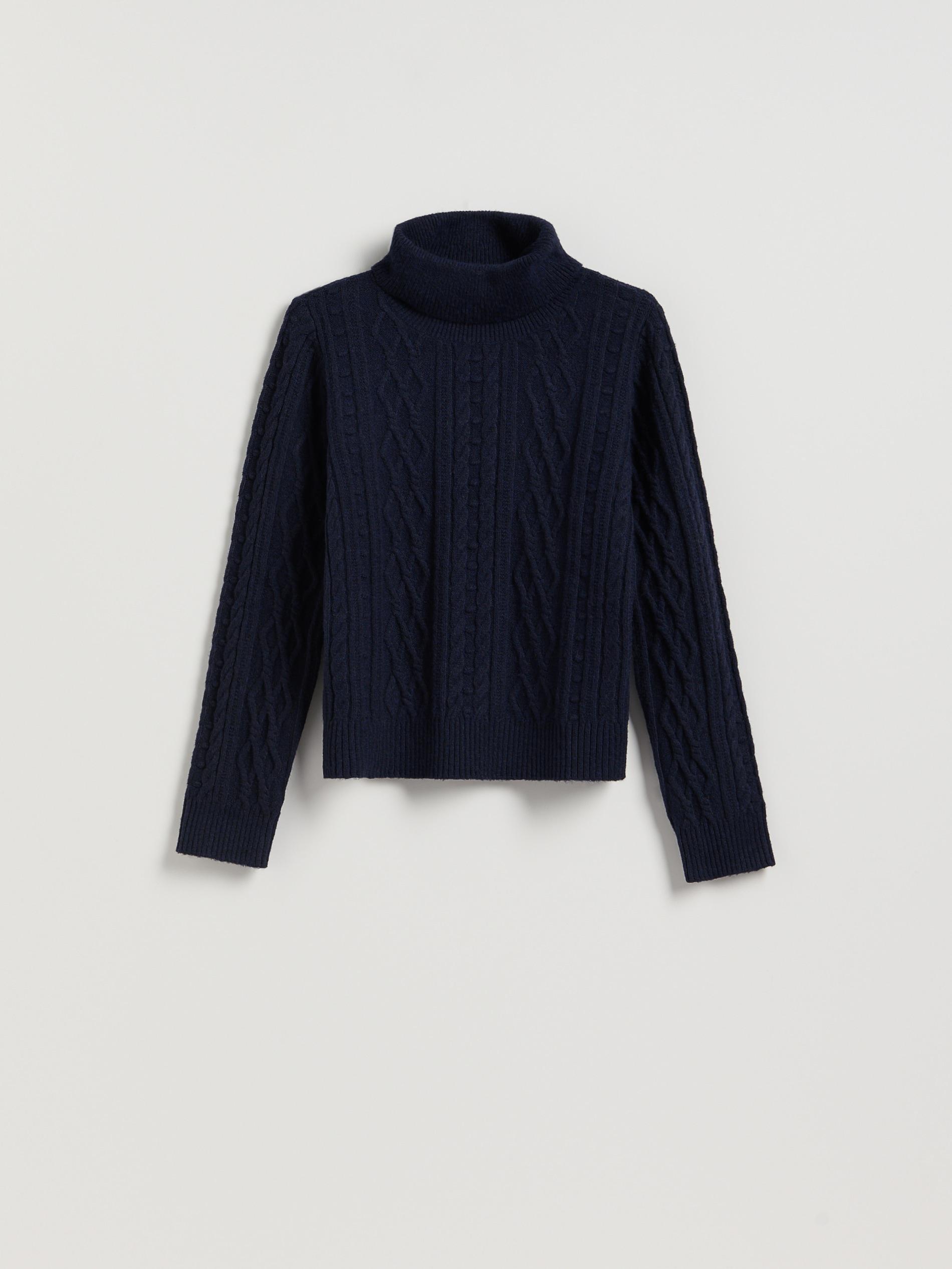 Navy Cable Knit Jumper, Navy, large image number 4